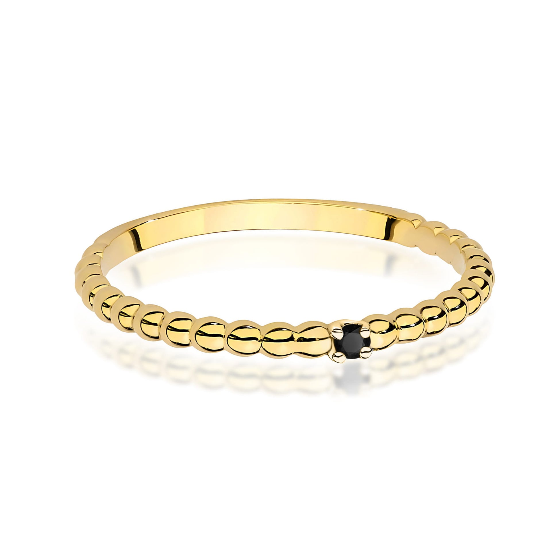 Inel Aur 9K cu Diamant Natural Negru 0.02 ct