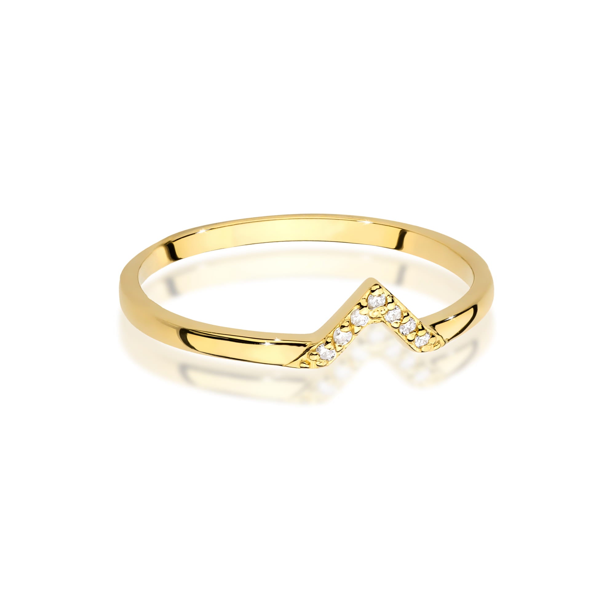 Inel Aur 9K cu Diamante Naturale 0.04 ct