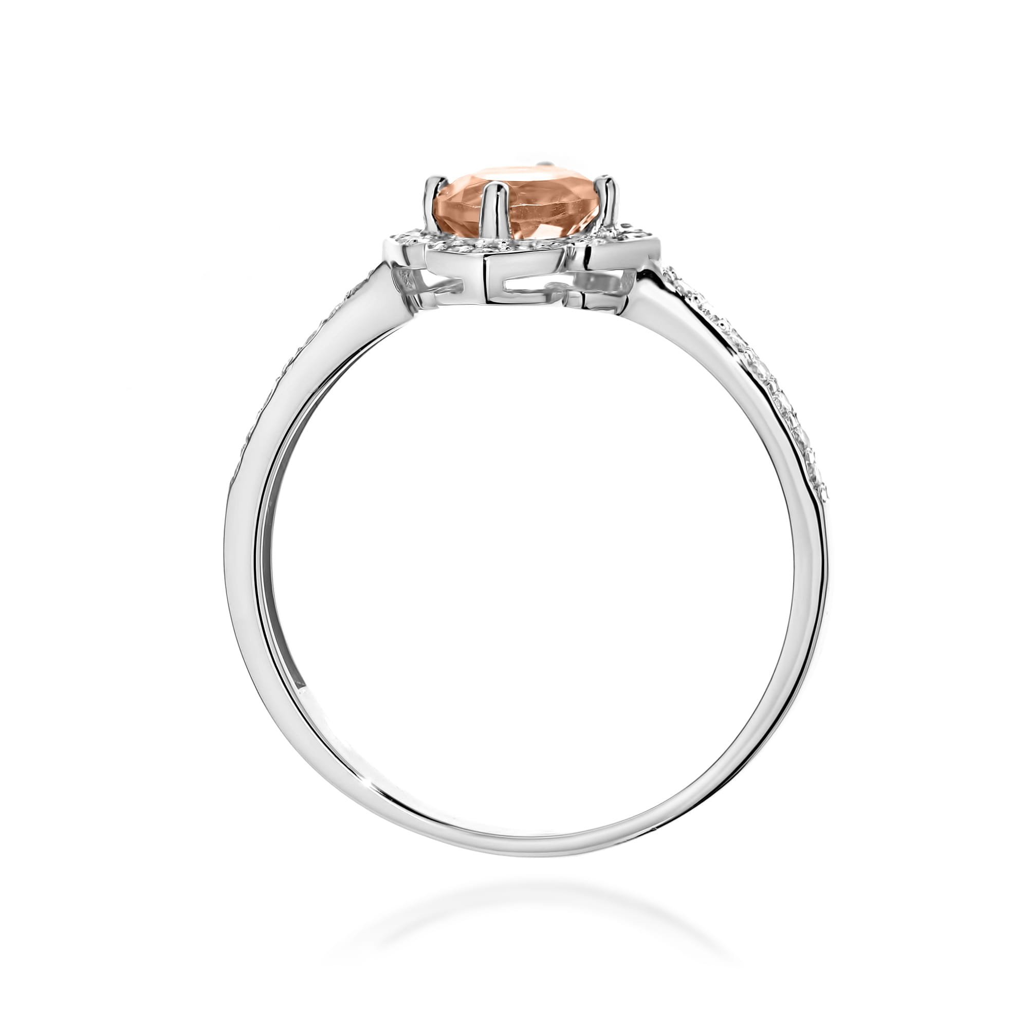 Inel Aur 14K cu Morganit 0.40 ct si Diamante Naturale 0.13 ct