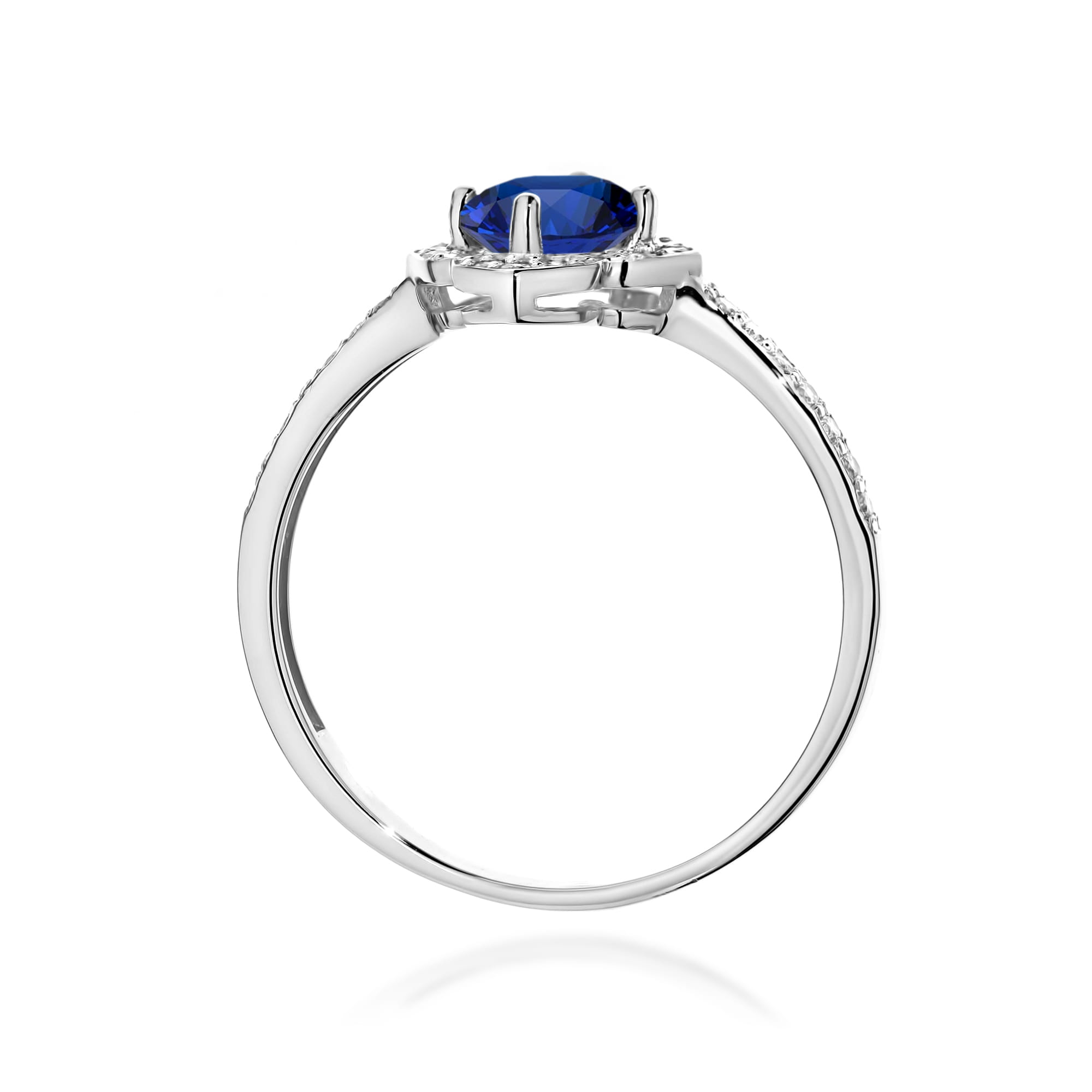 Inel Aur 14K cu Safir 0.50 ct si Diamante Naturale 0.13 ct