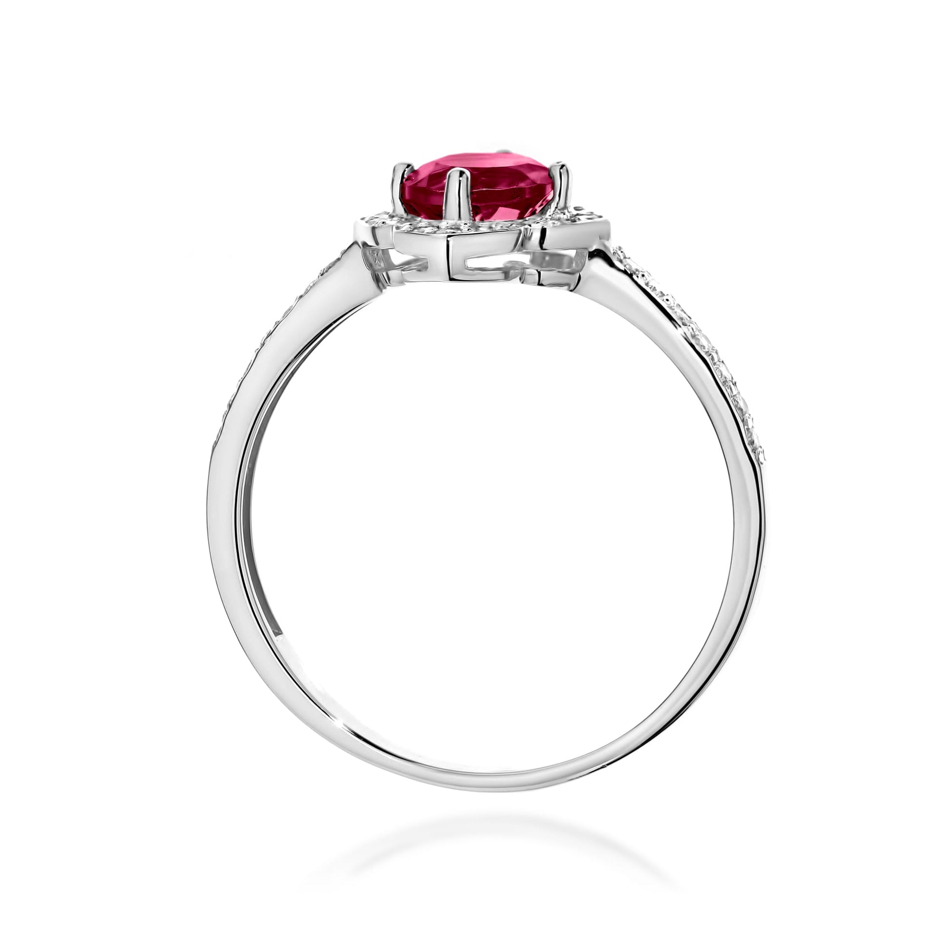 Inel Aur 9K cu Rhodolite 0.60 ct si Diamante Naturale 0.13 ct