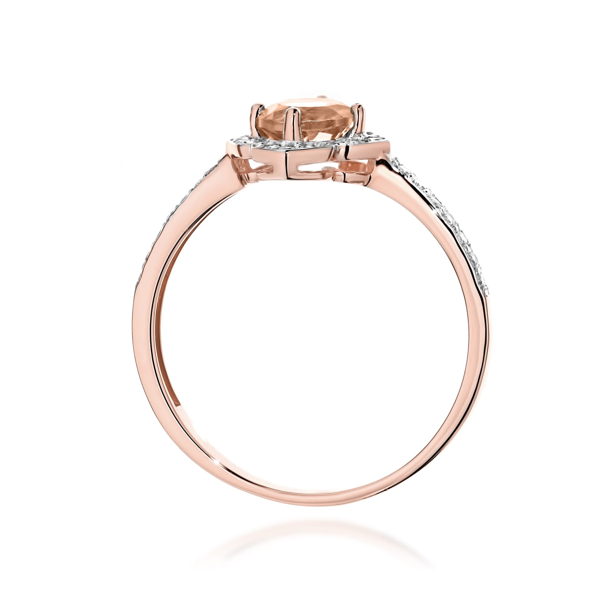Inel Aur 14K cu Morganit 0.40 ct si Diamante Naturale 0.13 ct