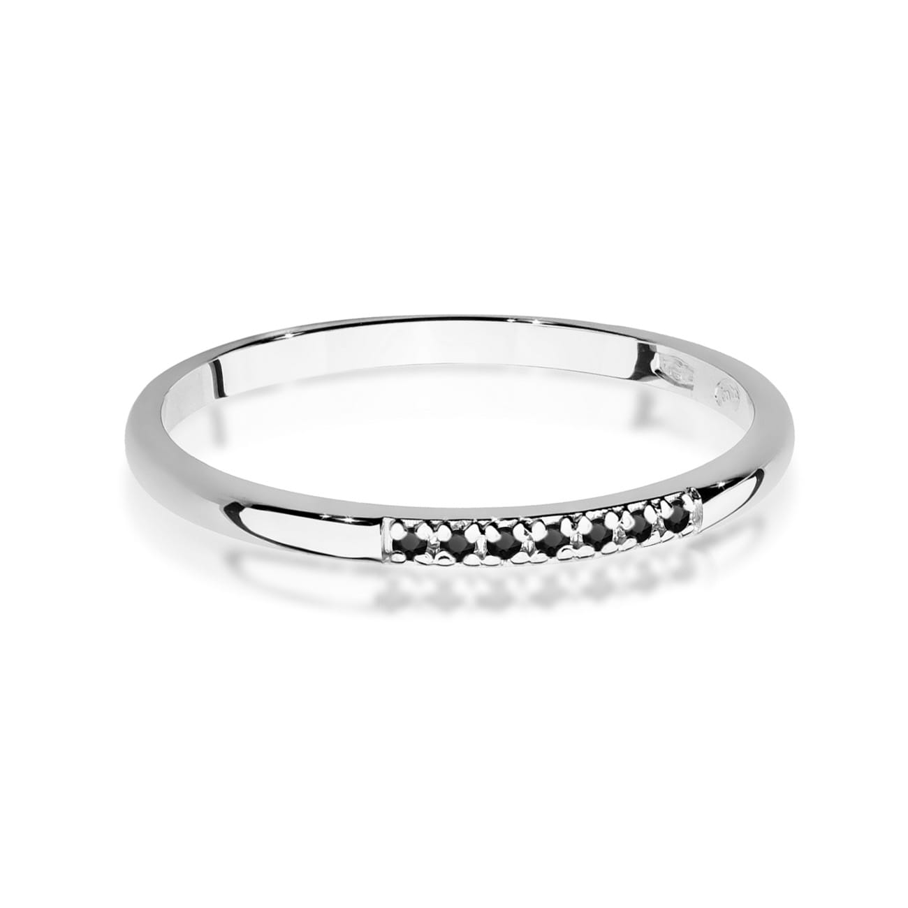 Inel Aur 9K cu Diamante Naturale Negre 0.04 ct