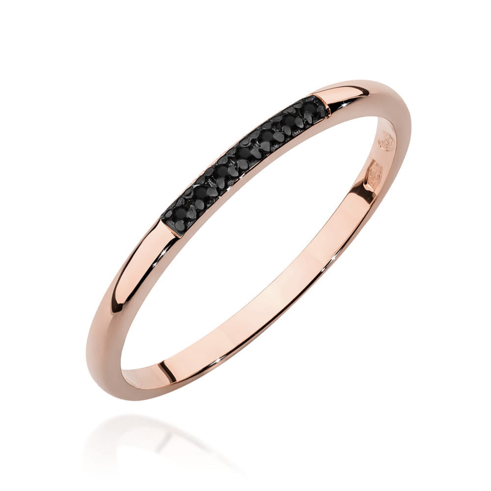 Inel Aur 14K cu Diamante Negre W0607