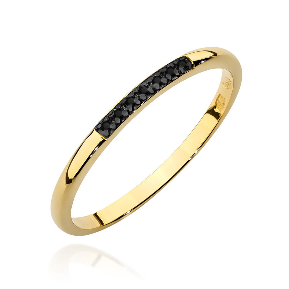 Inel Aur 14K cu Diamante Negre W0607