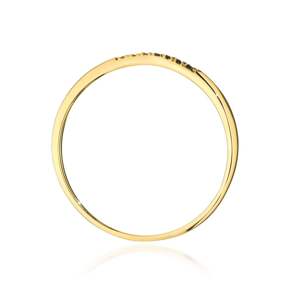 Inel Aur 9K cu Diamante Naturale Negre 0.04 ct
