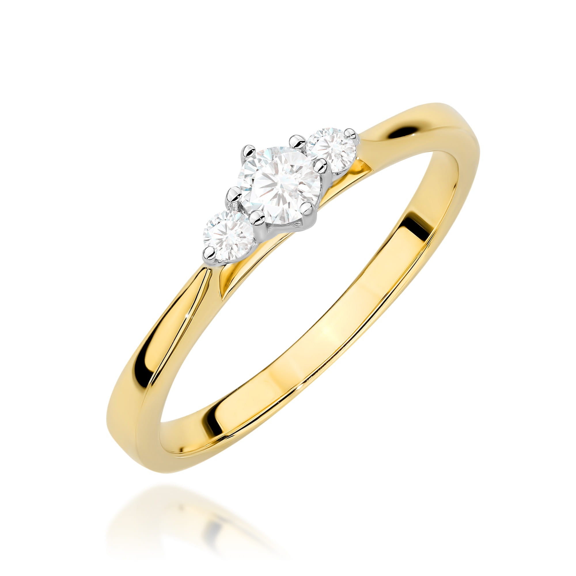 Inel Aur 9K cu Diamante Naturale 0.19 ct