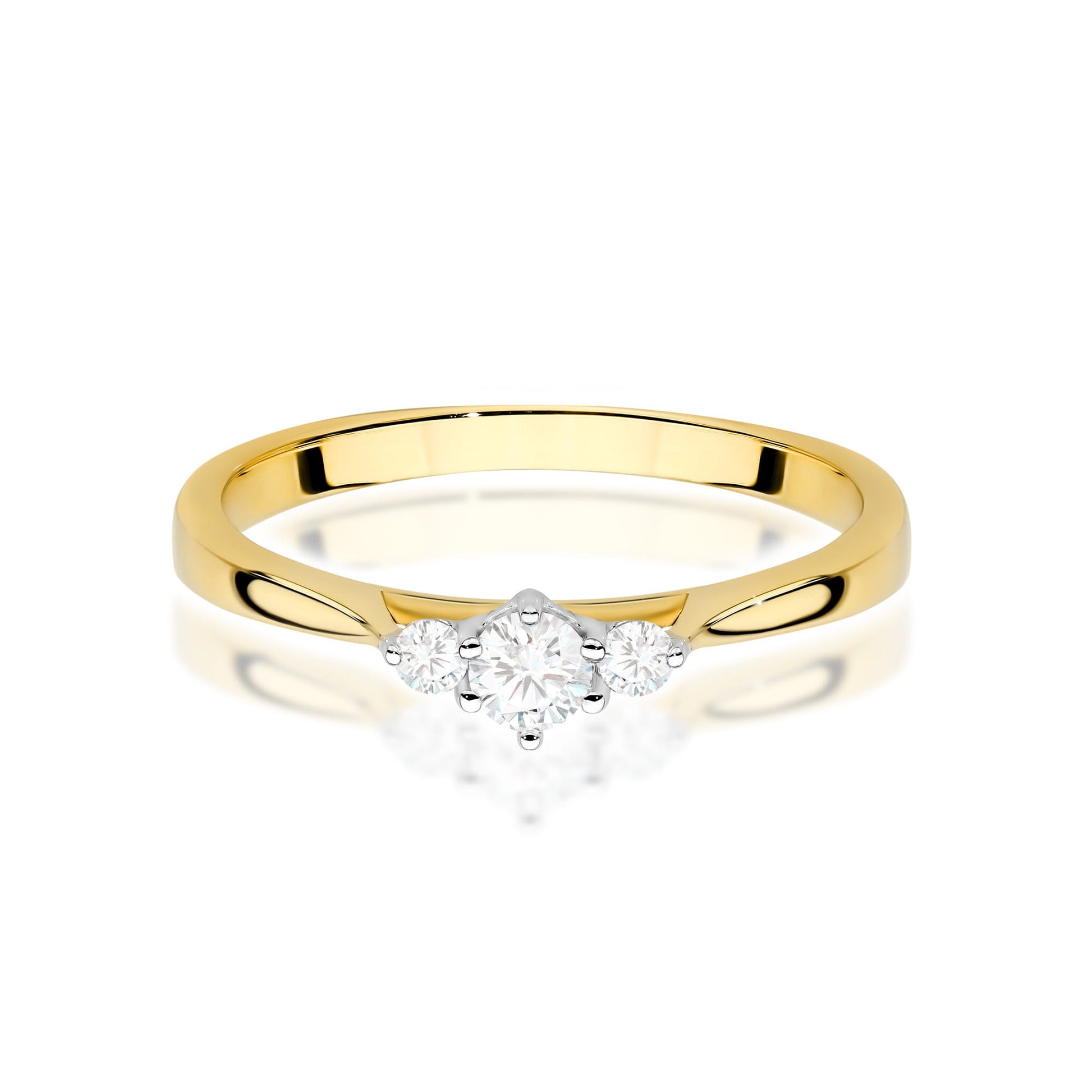 Inel Aur 9K cu Diamante Naturale 0.19 ct