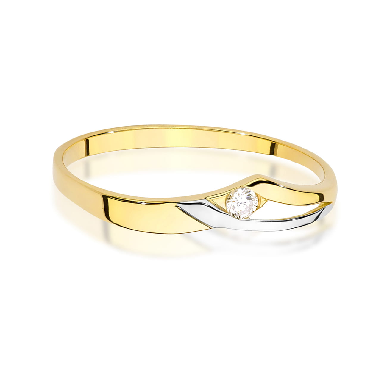 Inel Aur 9K cu Diamant Natural 0.04 ct