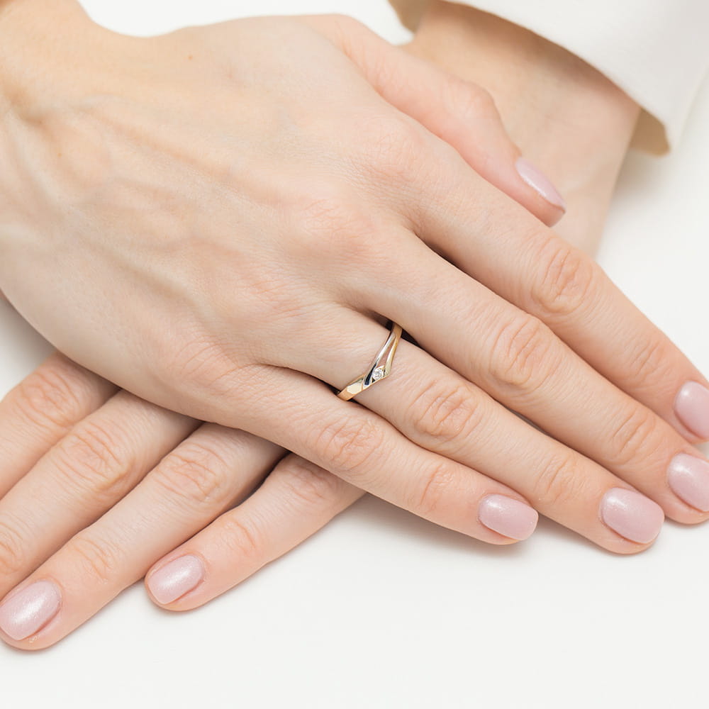 Inel Aur 9K cu Diamant Natural 0.04 ct