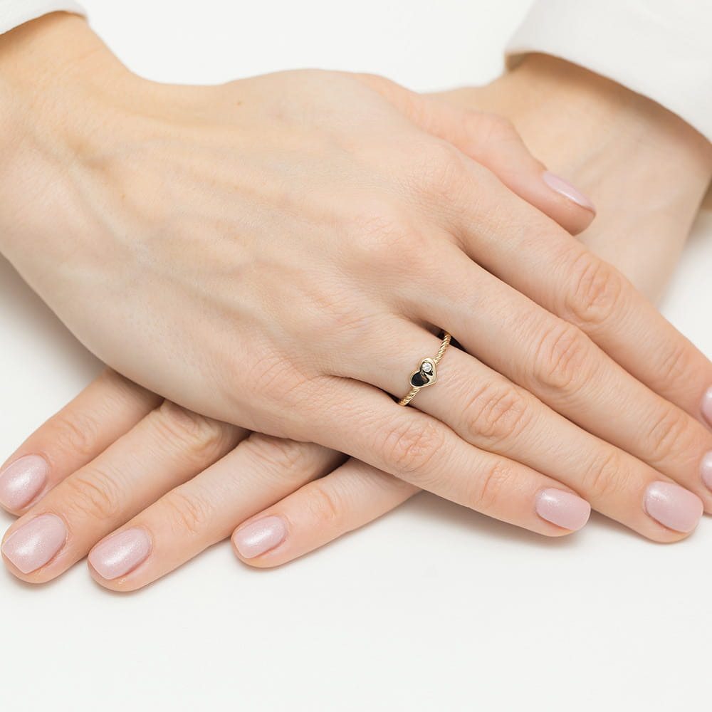 Inel Aur 9K cu Diamant Natural 0.03 ct