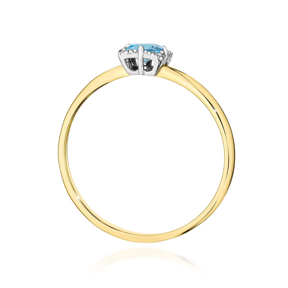 Inel Aur 14K cu Topaz 0.25 ct si Diamante 0.04 ct