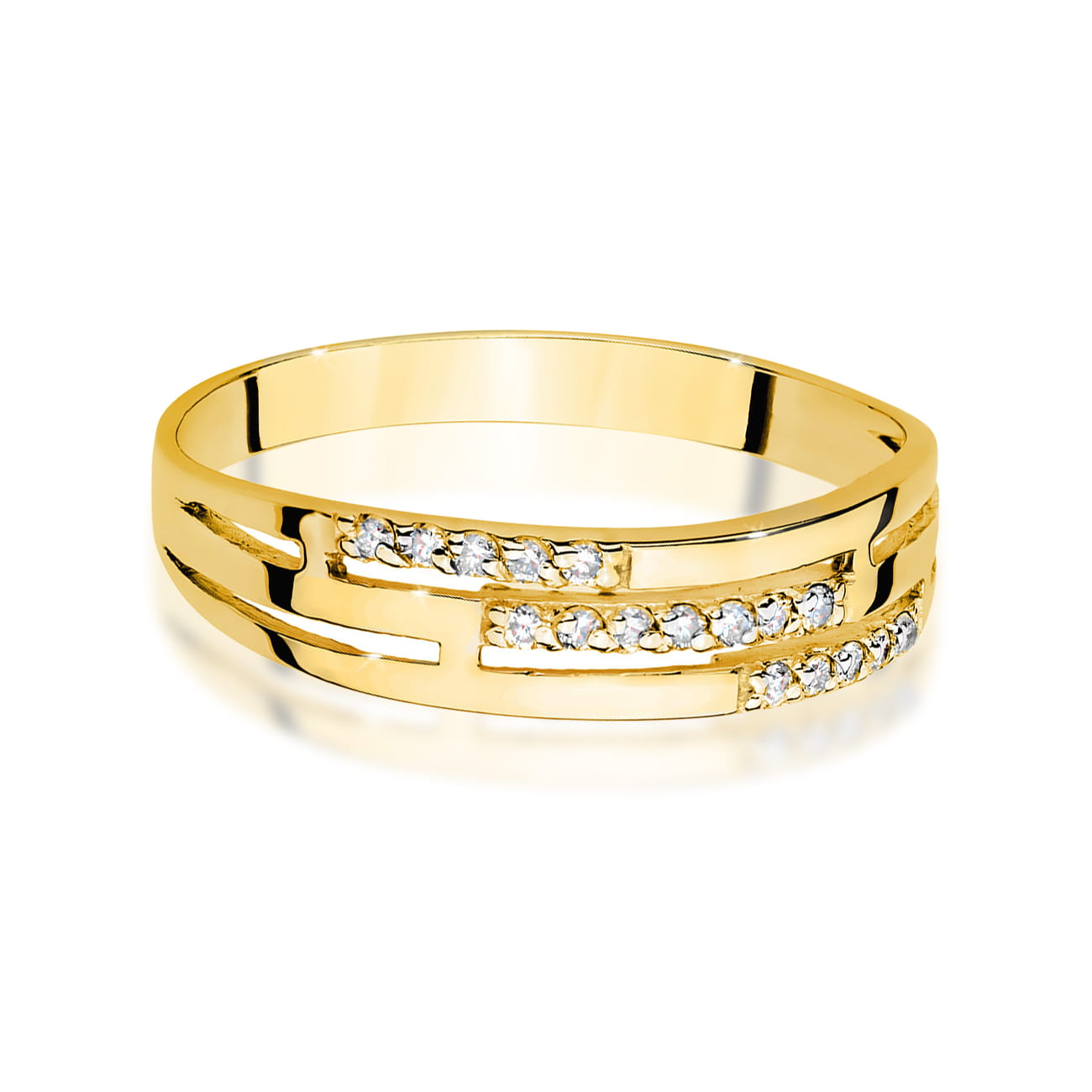 Inel Aur 9K cu Diamante Naturale 0.15 ct