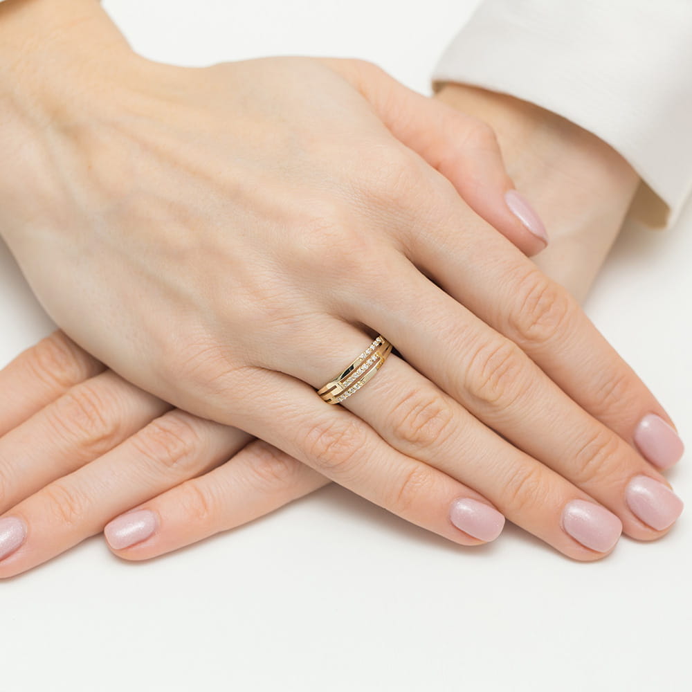 Inel Aur 9K cu Diamante Naturale 0.15 ct