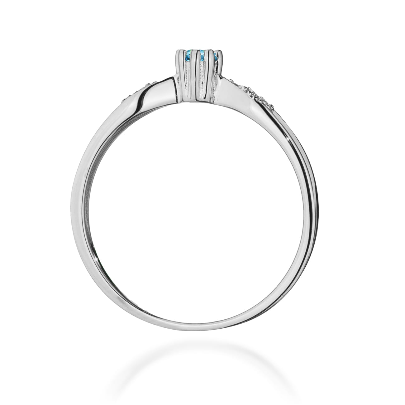 Inel Aur 9K cu Topaz Swiss 0.15 ct si Diamante Naturale 0.06 ct