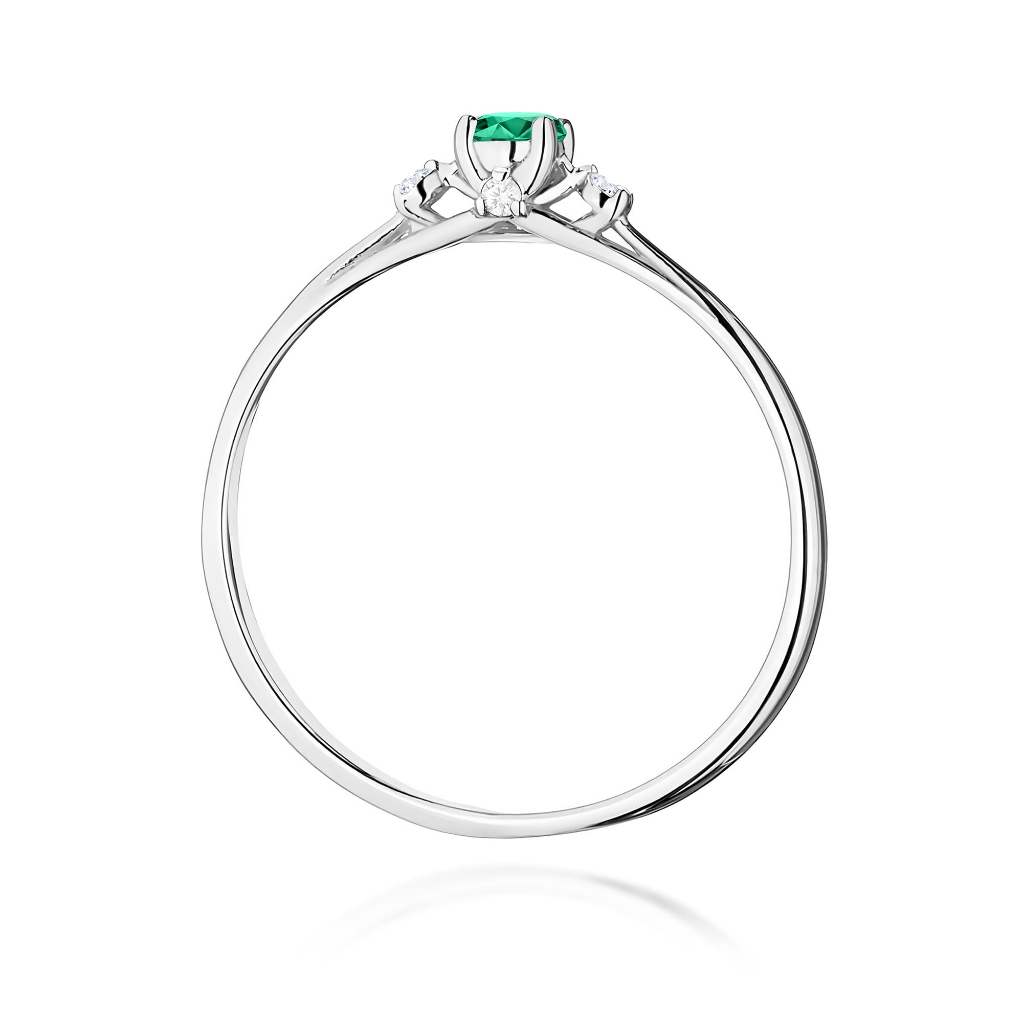 Inel Aur 9K cu Smarald 0.15 ct si Diamante Naturale 0.05 ct