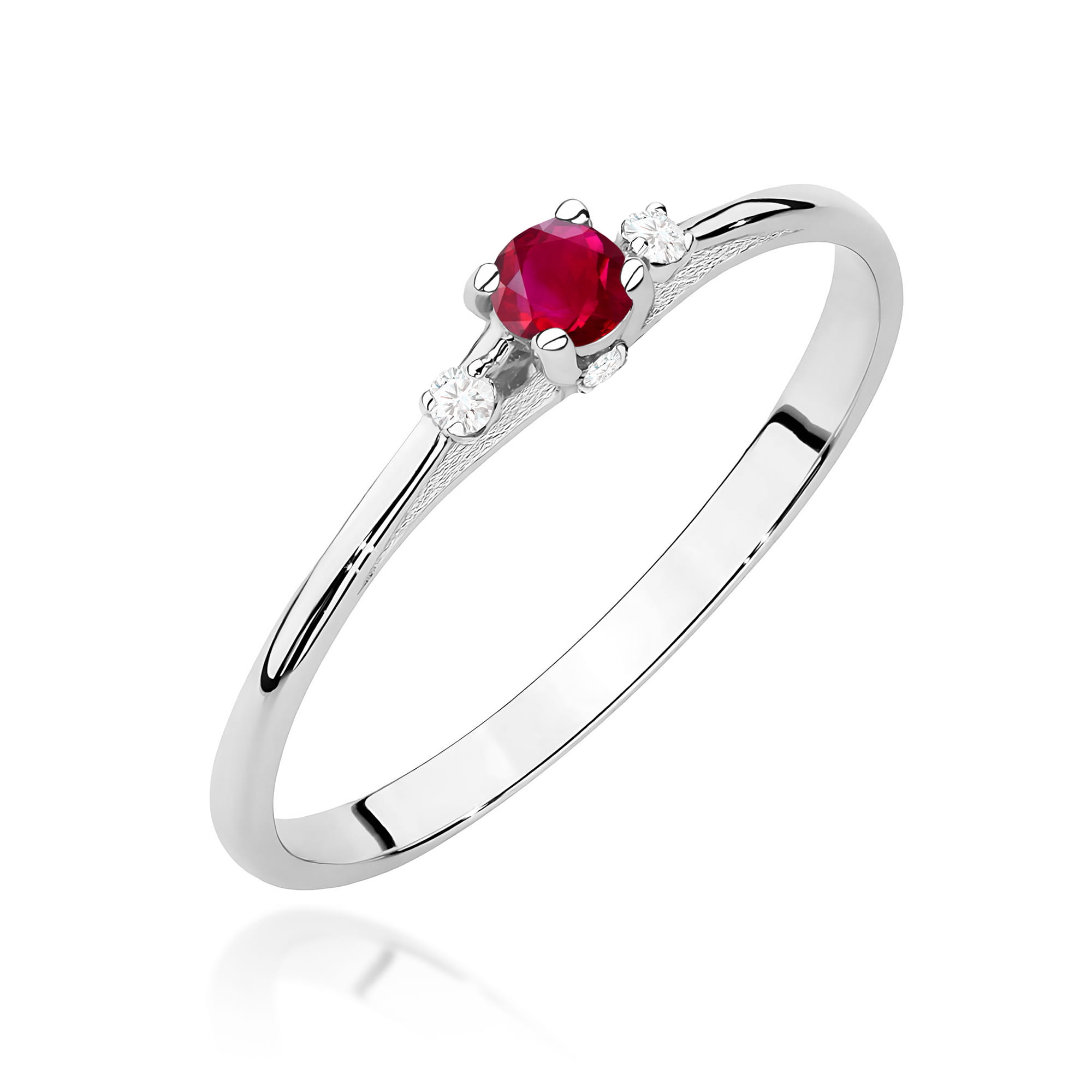 Inel Aur 9K cu Rubin 0.15 ct si Diamante Naturale 0.05 ct