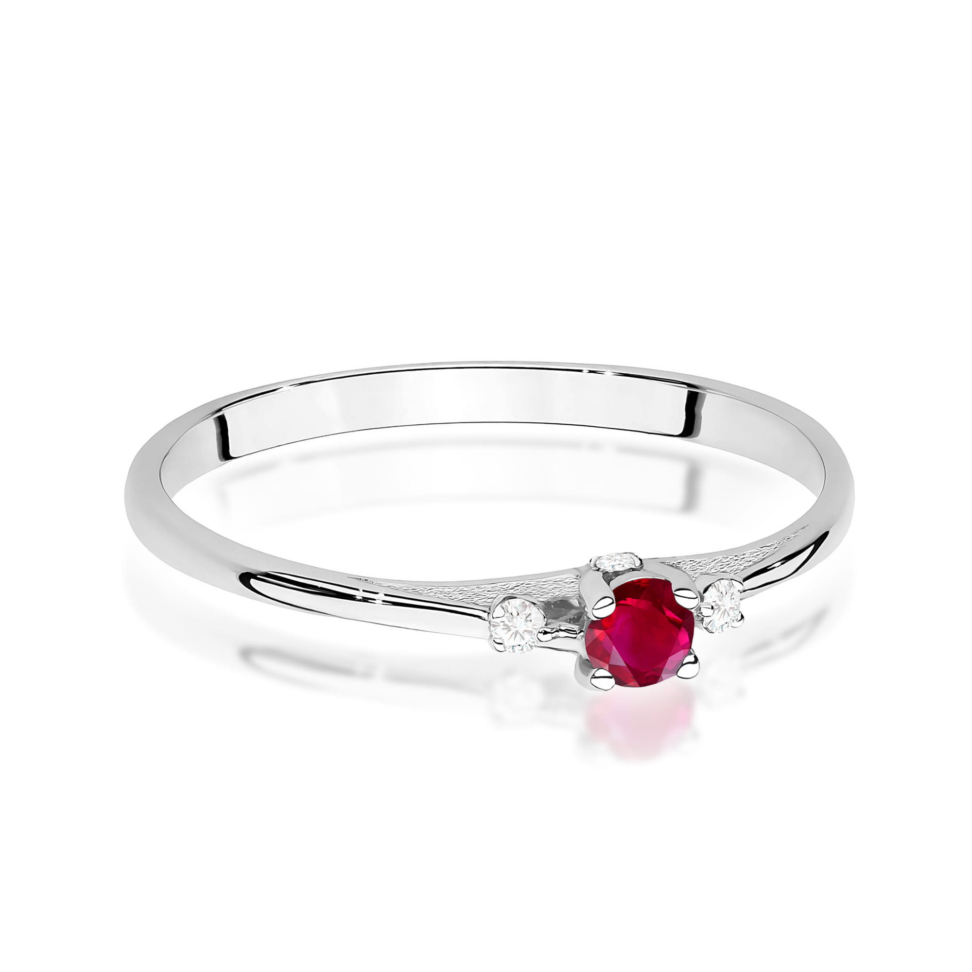 Inel Aur 9K cu Rubin 0.15 ct si Diamante Naturale 0.05 ct