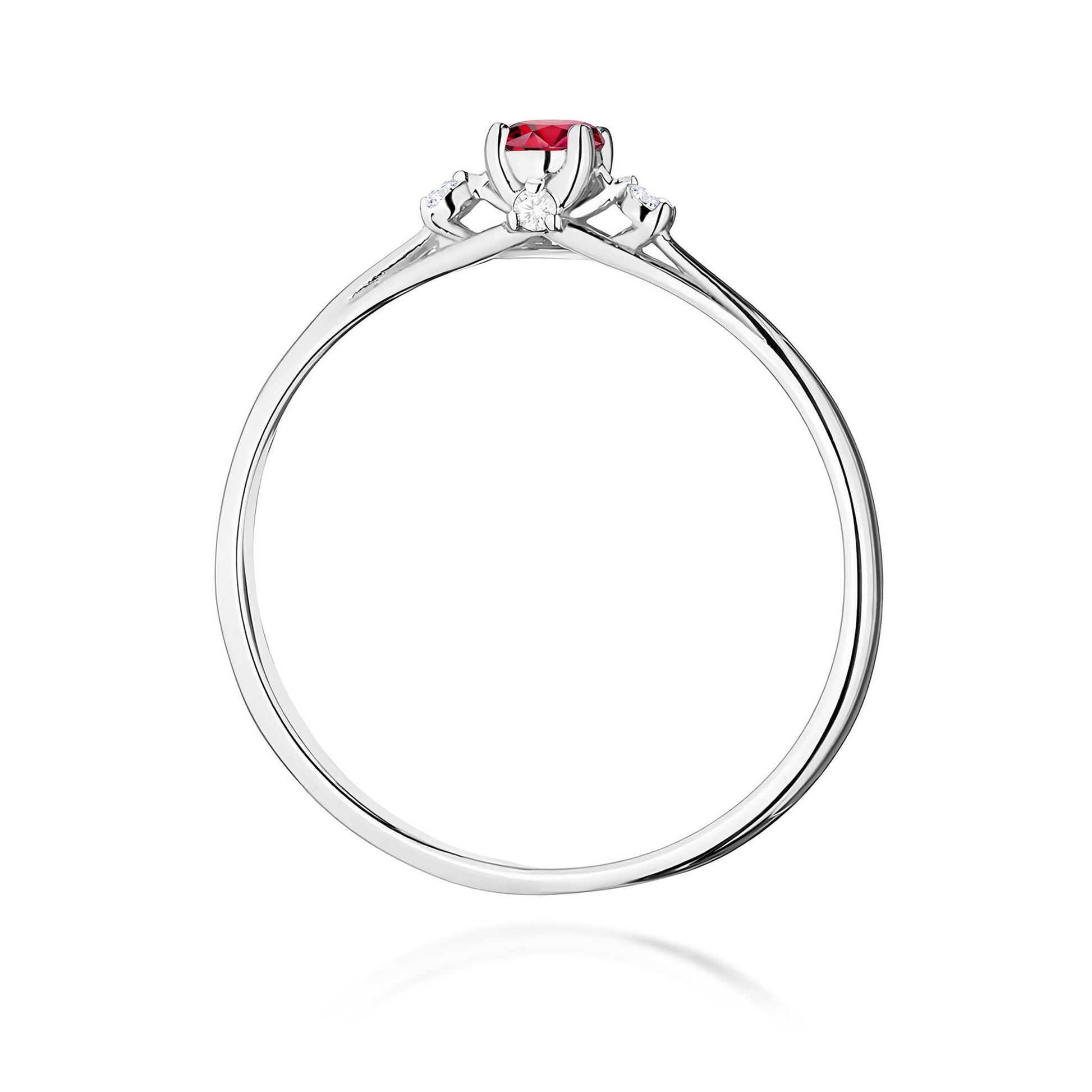 Inel Aur 9K cu Rubin 0.15 ct si Diamante Naturale 0.05 ct
