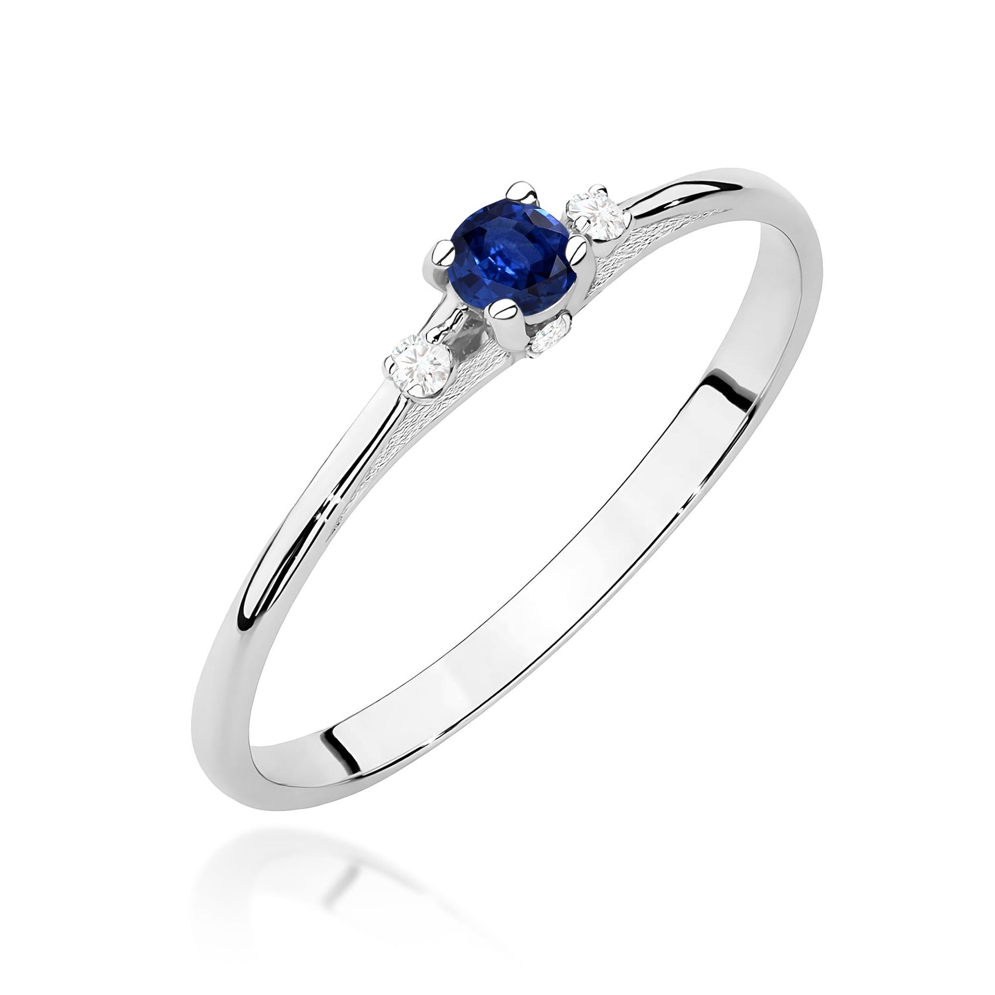 Inel Aur 9K cu Safir 0.15 ct si Diamante Naturale 0.05 ct