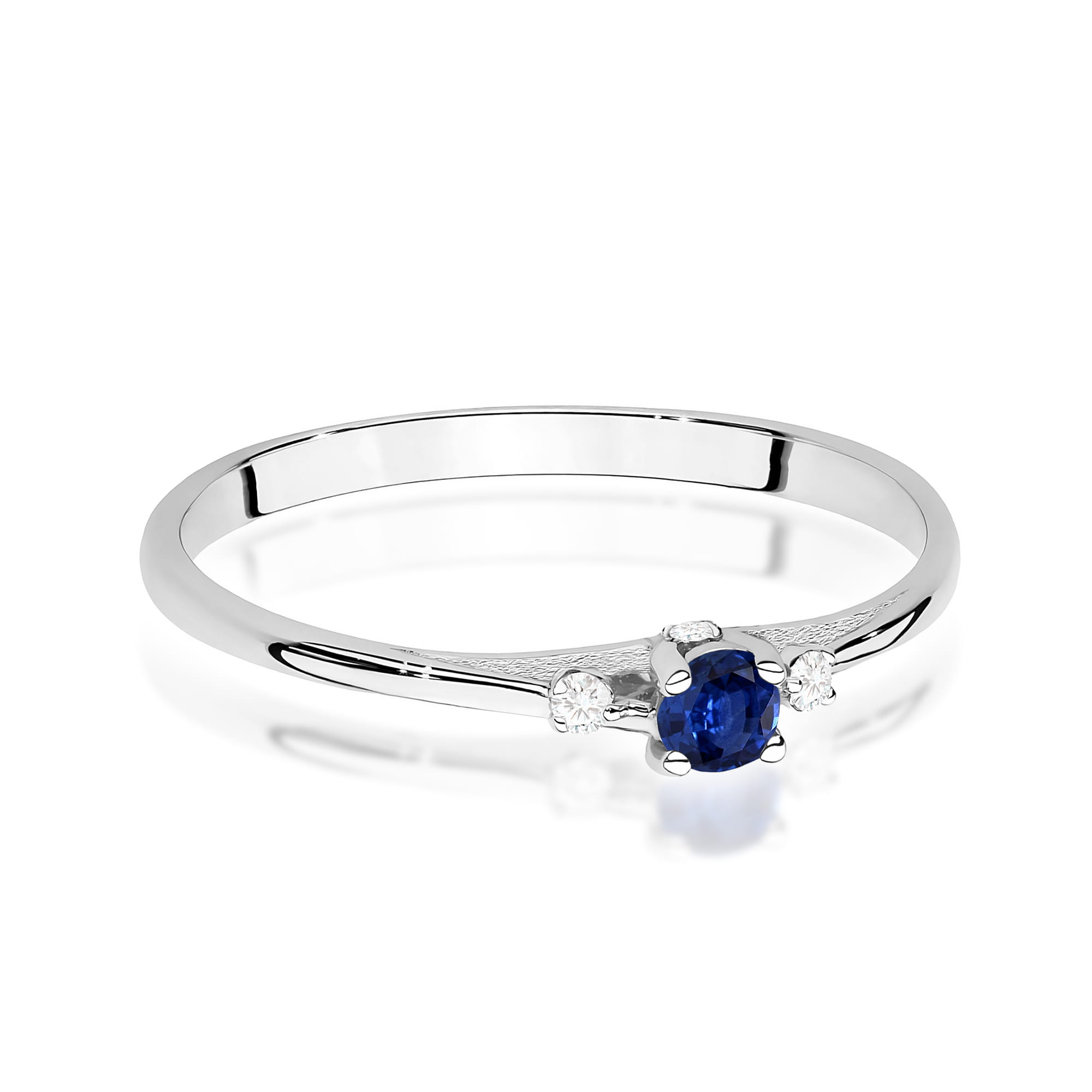 Inel Aur 9K cu Safir 0.15 ct si Diamante Naturale 0.05 ct