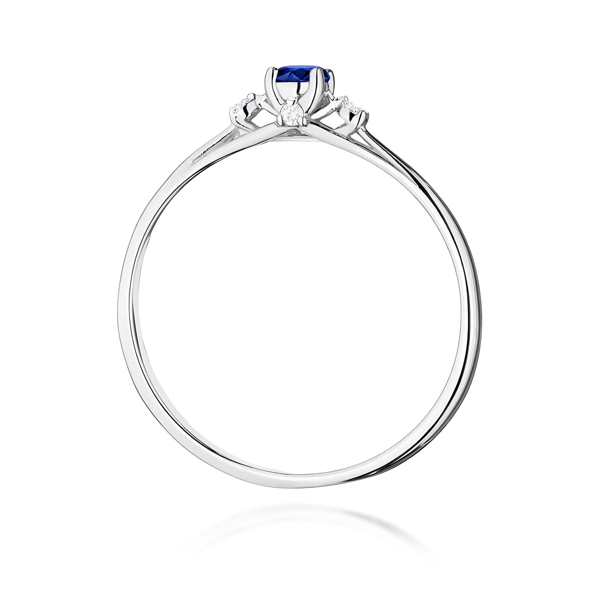 Inel Aur 9K cu Safir 0.15 ct si Diamante Naturale 0.05 ct