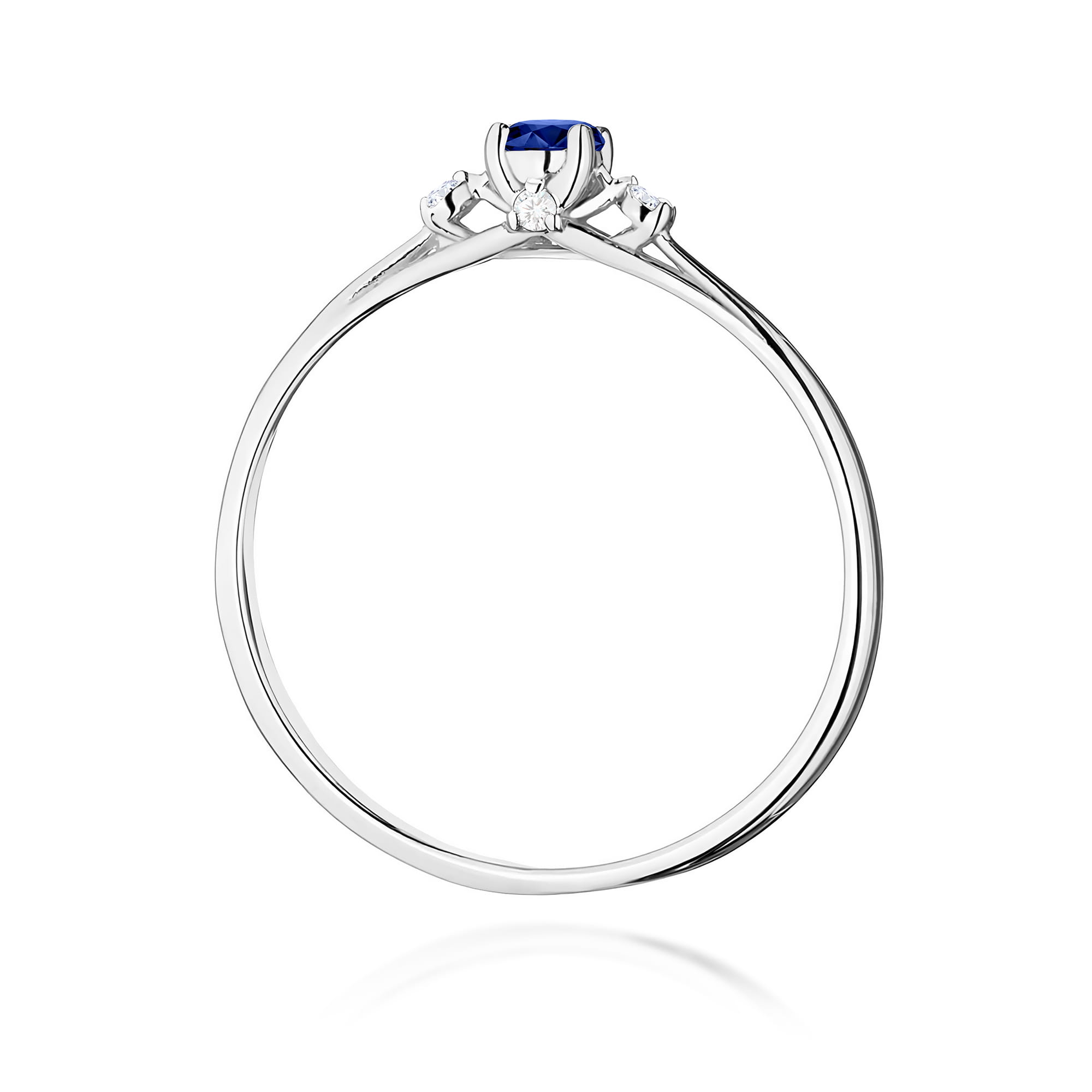 Inel Aur 9K cu Safir 0.15 ct si Diamante Naturale 0.05 ct