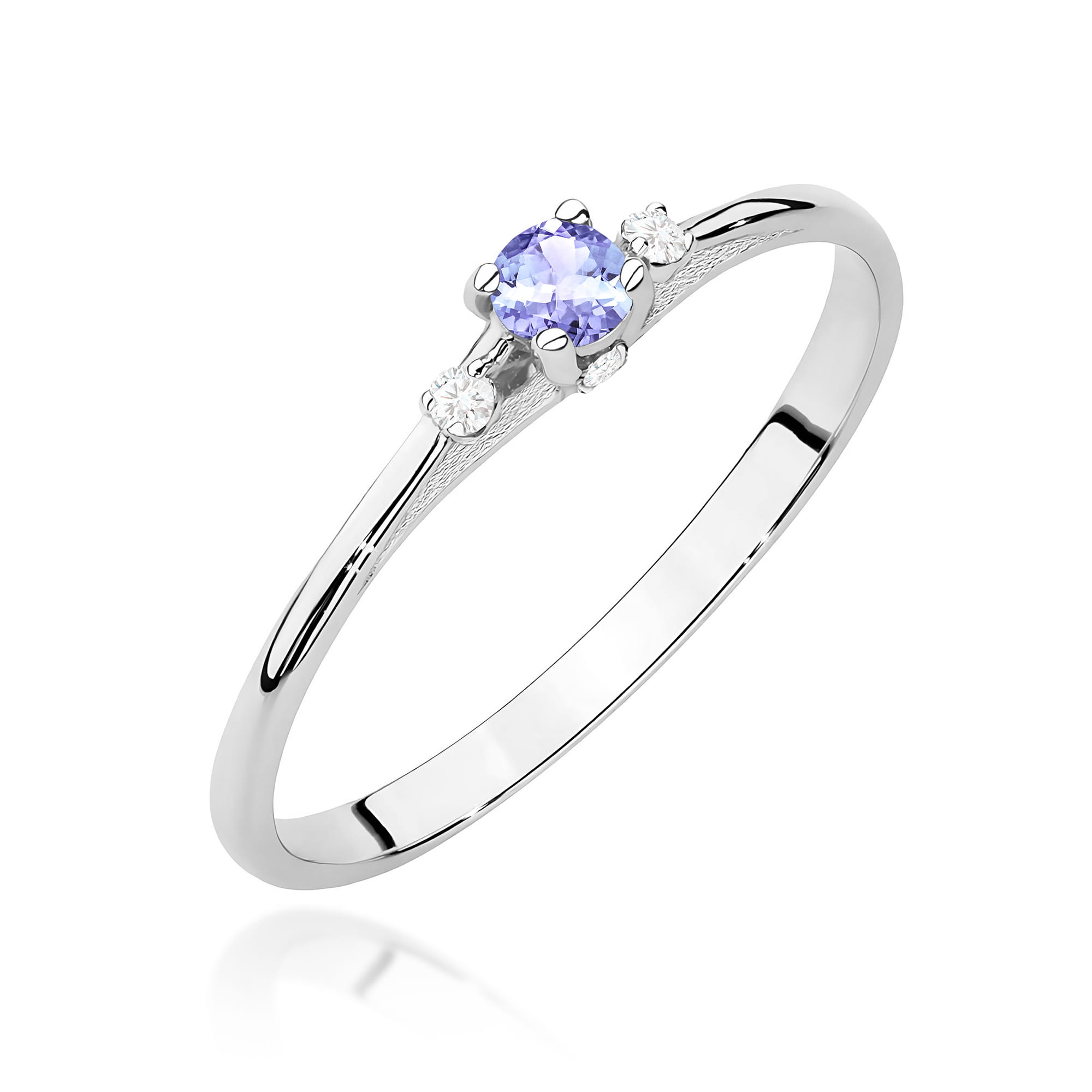 Inel Aur 9K cu Tanzanit 0.15 ct si Diamante Naturale 0.05 ct