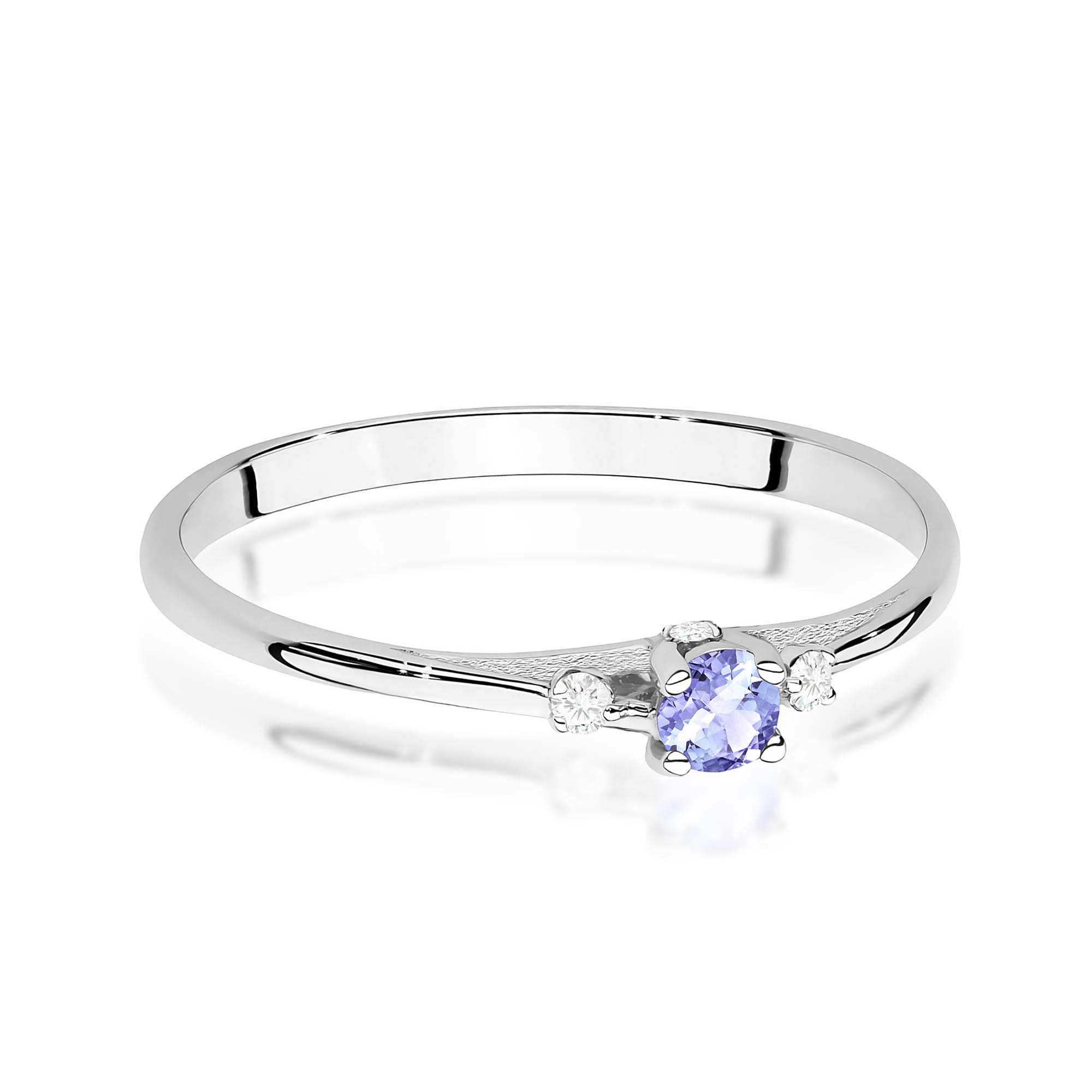 Inel Aur 9K cu Tanzanit 0.15 ct si Diamante Naturale 0.05 ct
