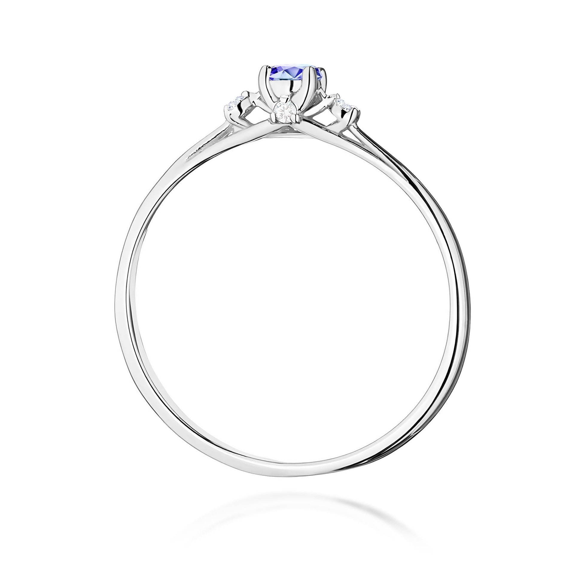 Inel Aur 9K cu Tanzanit 0.15 ct si Diamante Naturale 0.05 ct