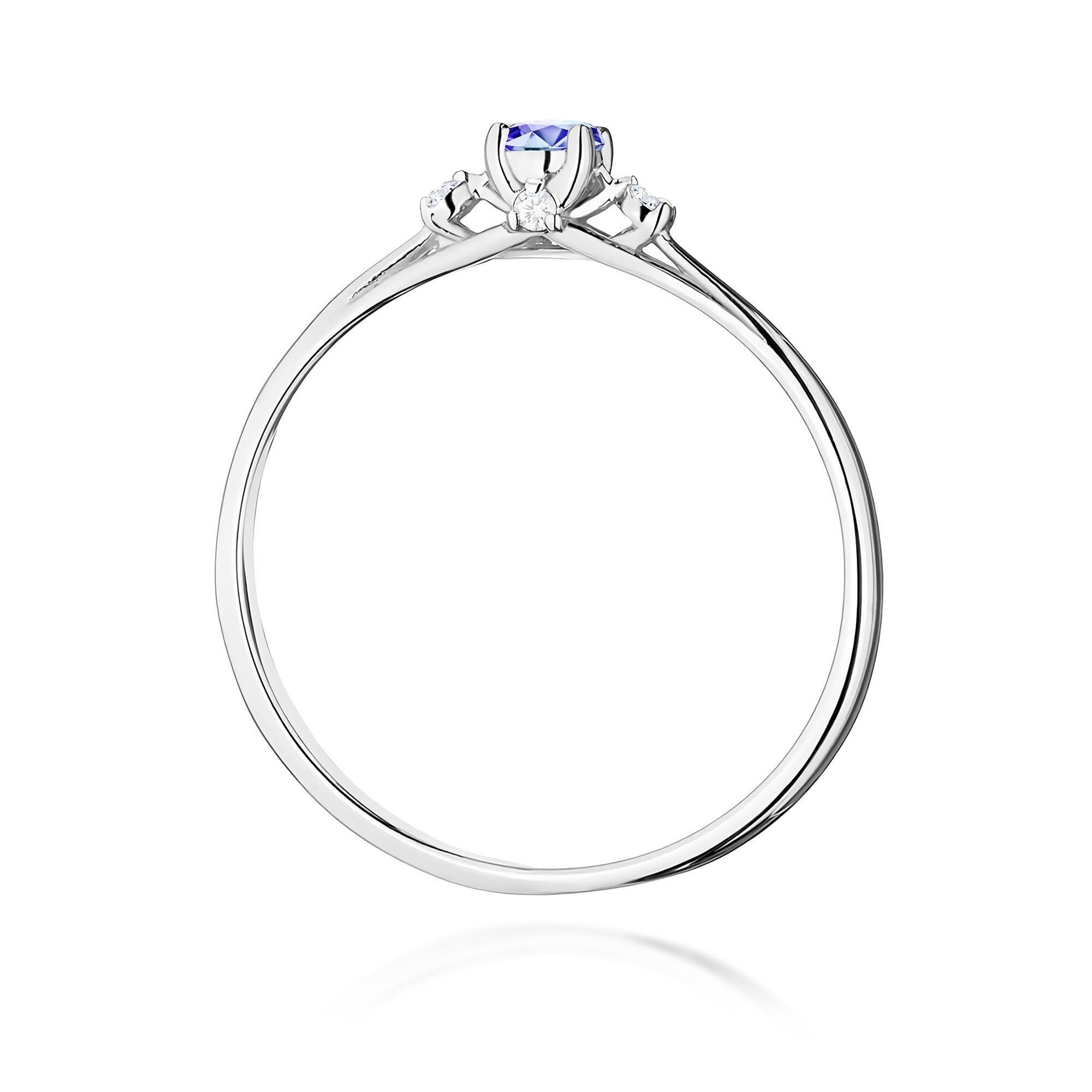 Inel Aur 9K cu Tanzanit 0.15 ct si Diamante Naturale 0.05 ct