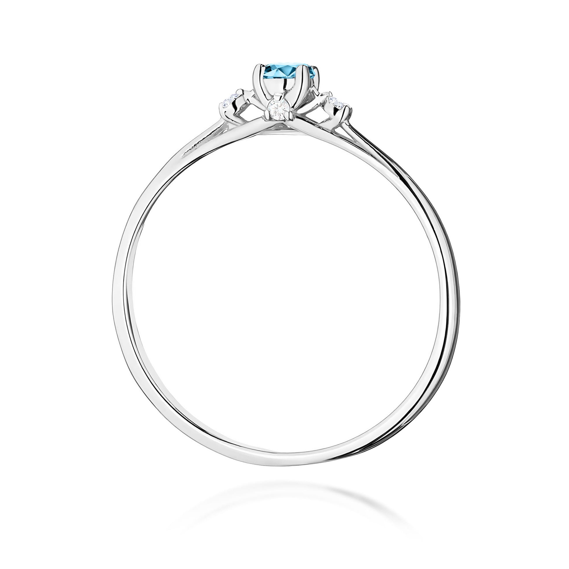 Inel Aur 9K cu Topaz Swiss 0.15 ct si Diamante Naturale 0.05 ct