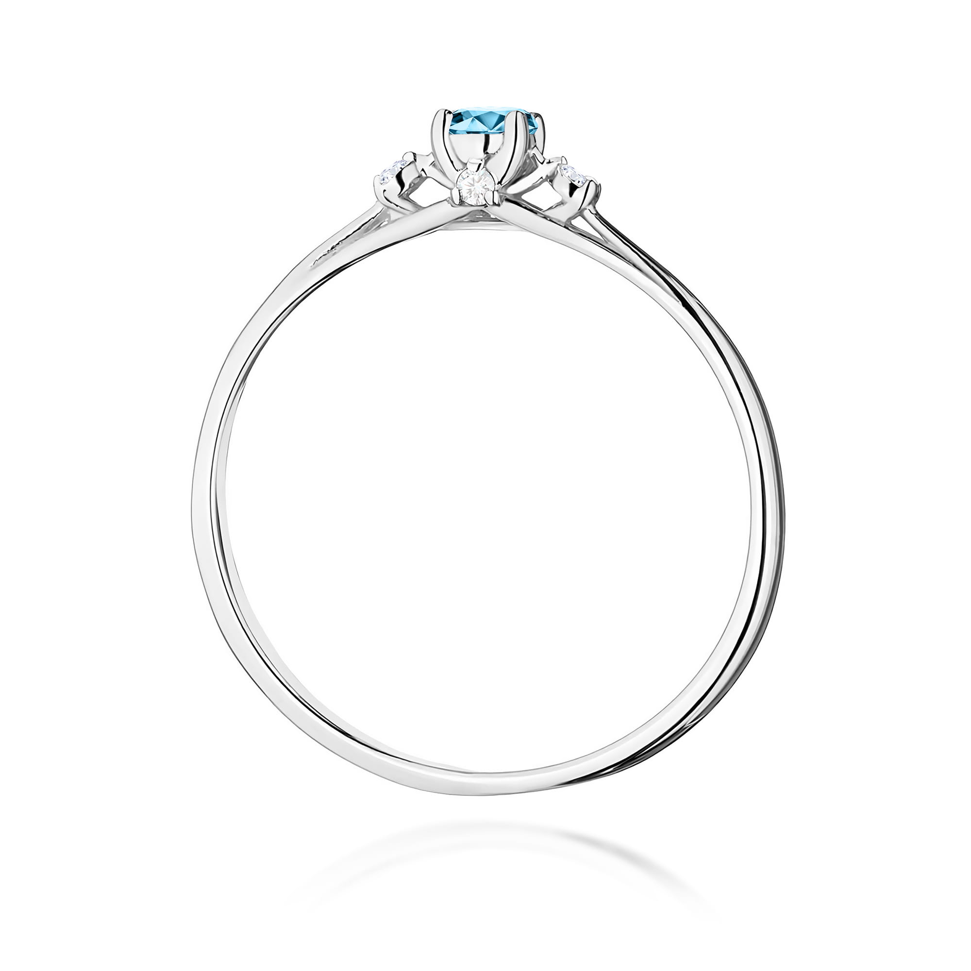 Inel Aur 9K cu Topaz Swiss 0.15 ct si Diamante Naturale 0.05 ct