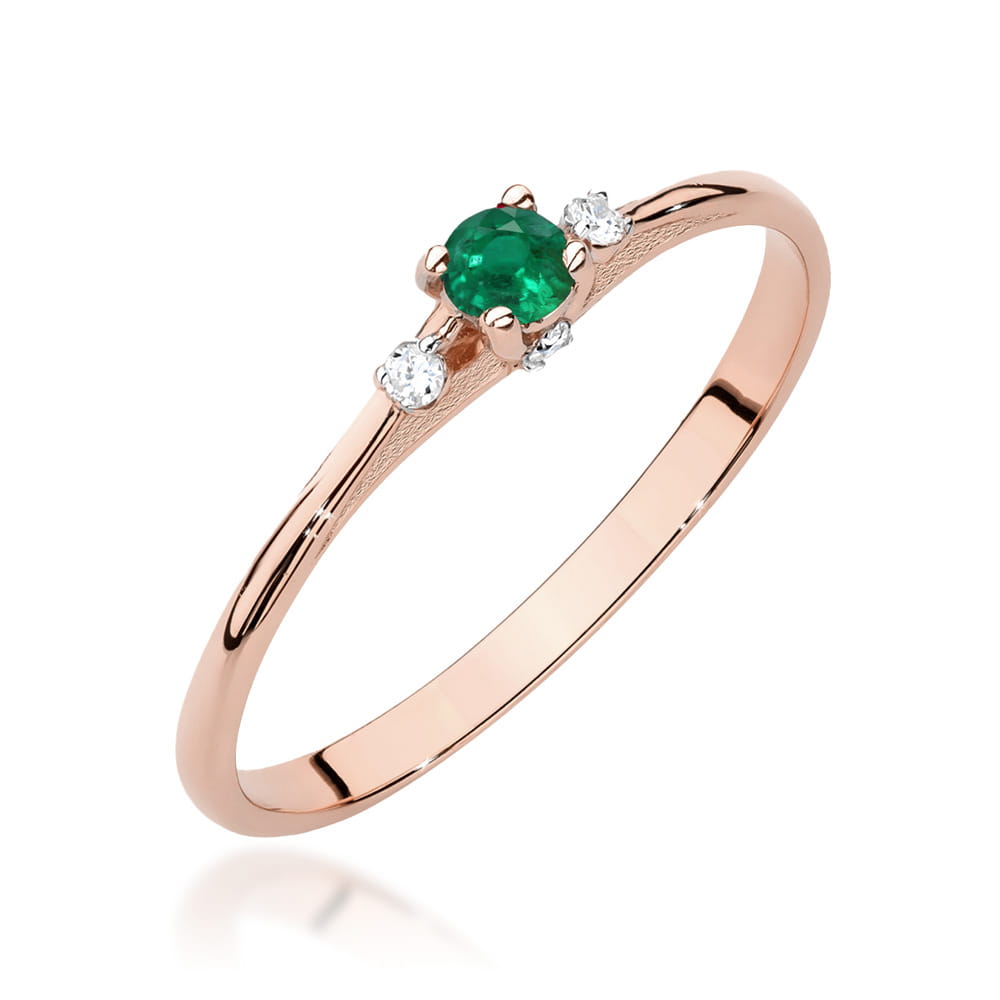 Inel Aur 14K W0614 Smarald 0.15ct