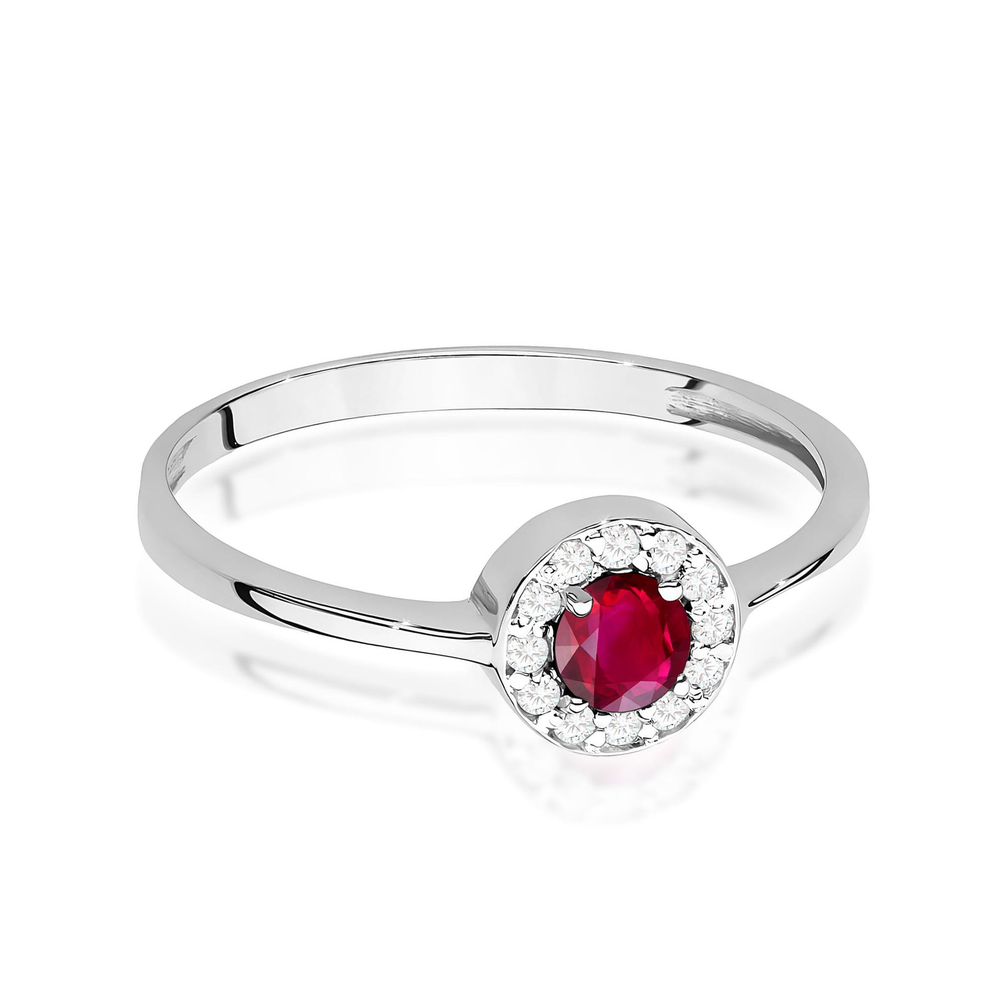 Inel Aur 9K cu Rubin 0.30 ct si Diamante Naturale 0.10 ct