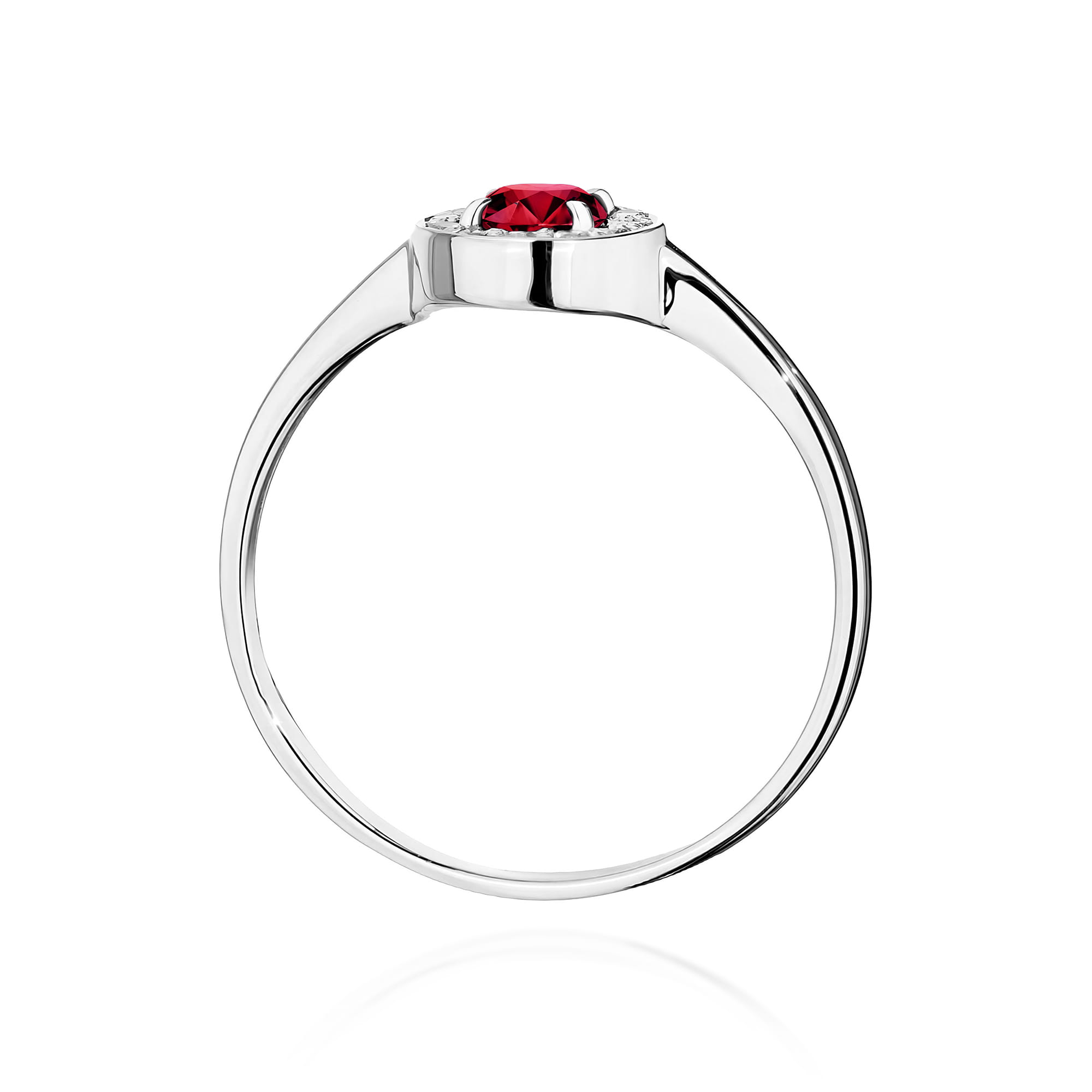 Inel Aur 9K cu Rubin 0.30 ct si Diamante Naturale 0.10 ct