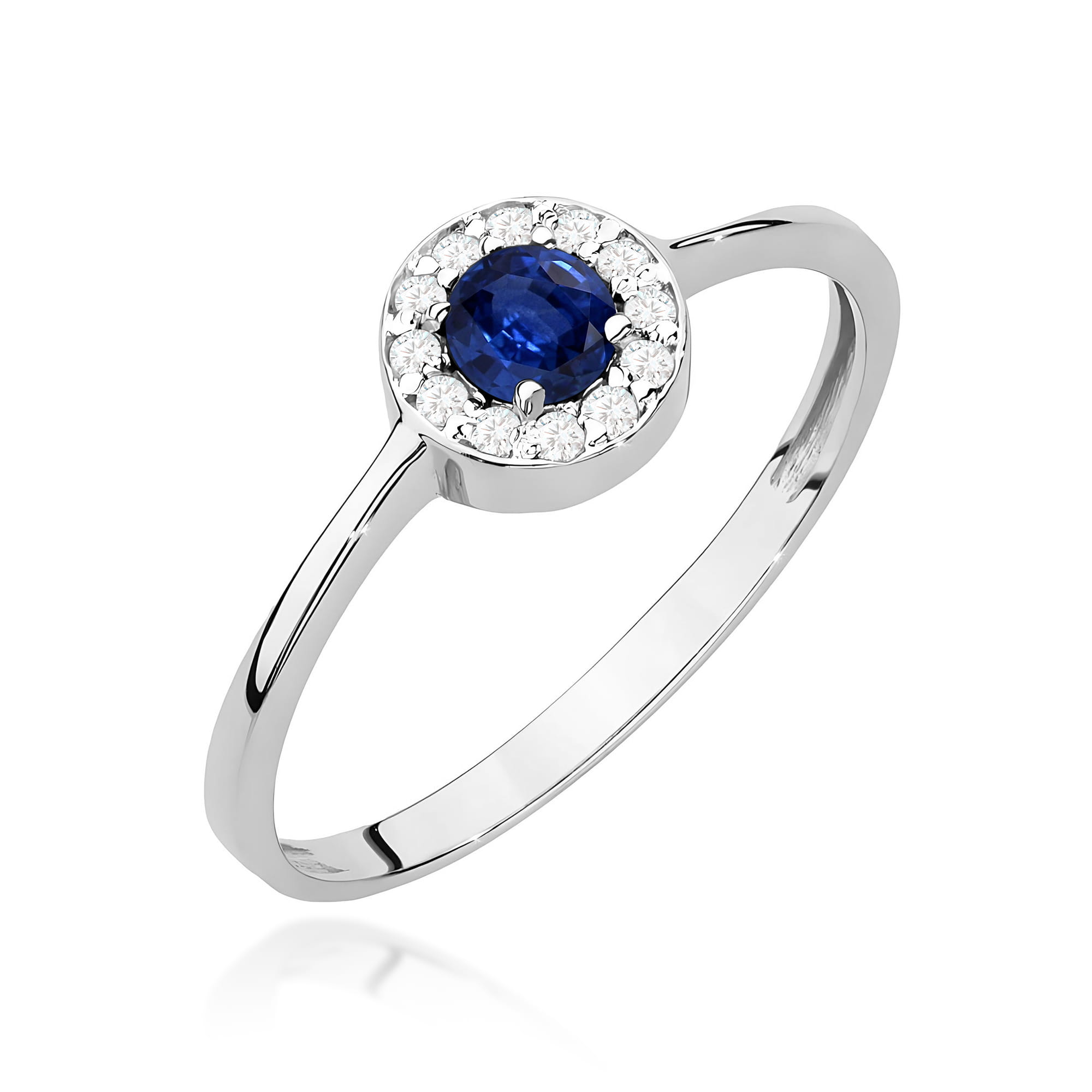 Inel Aur 9K cu Safir 0.30 ct si Diamante Naturale 0.10 ct