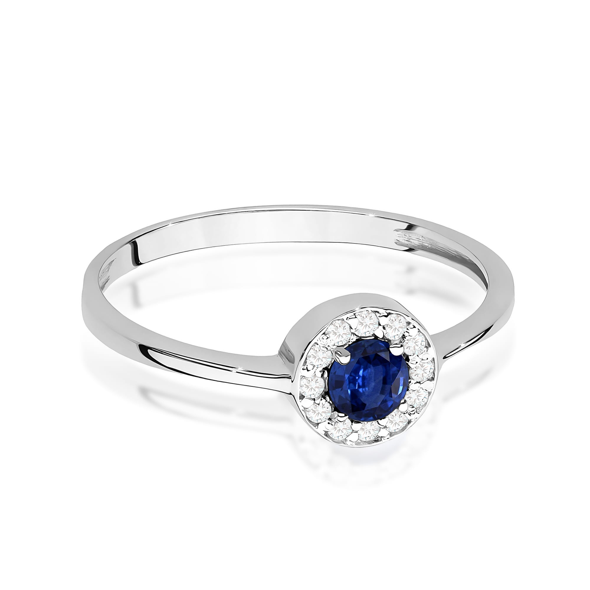 Inel Aur 9K cu Safir 0.30 ct si Diamante Naturale 0.10 ct