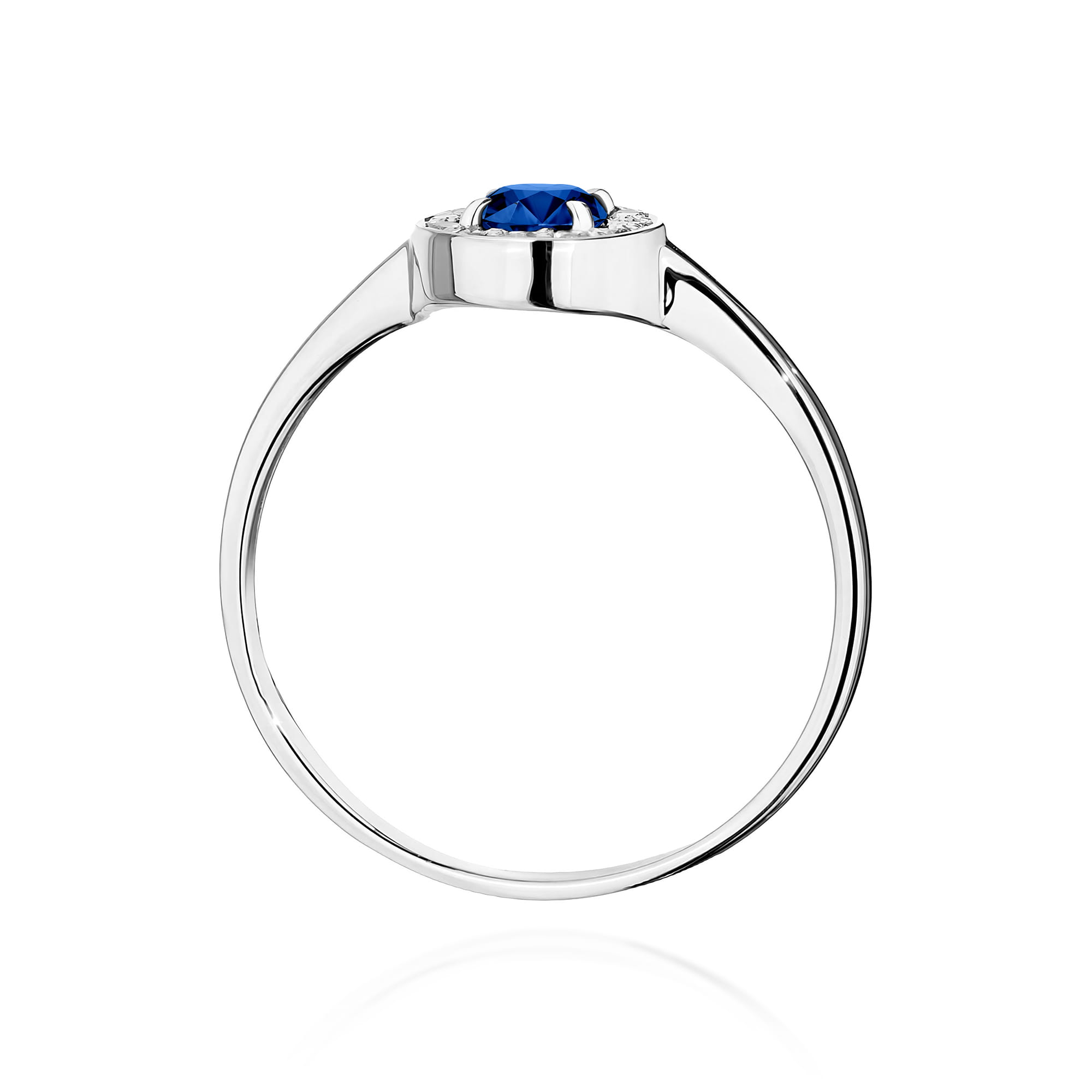 Inel Aur 9K cu Safir 0.30 ct si Diamante Naturale 0.10 ct
