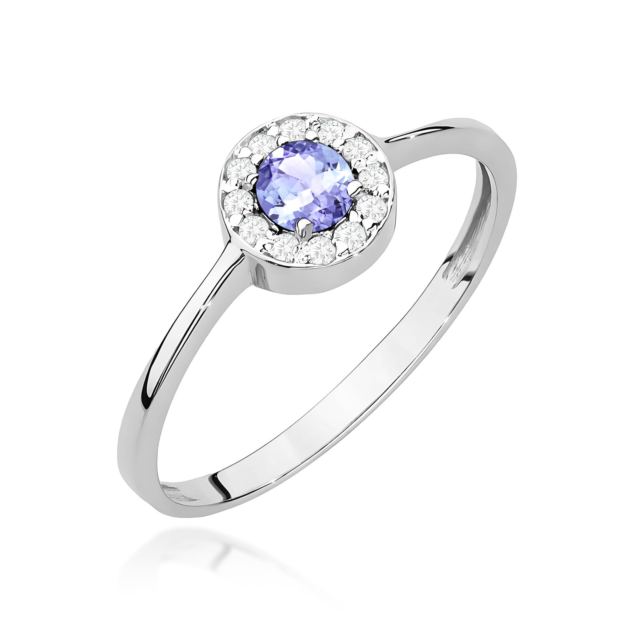 Inel Aur 9K cu Tanzanit 0.35 ct si Diamante Naturale 0.10 ct