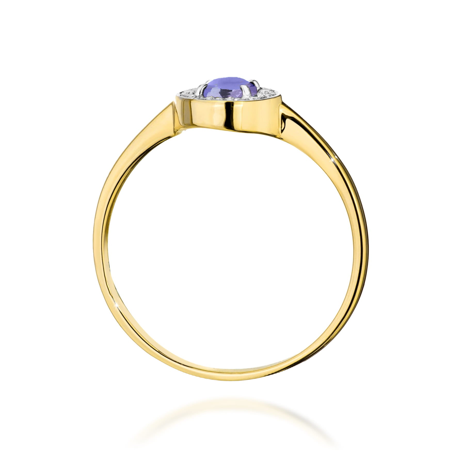 Inel Aur 14K cu Tanzanit 0.35 ct si Diamante 0.103 ct