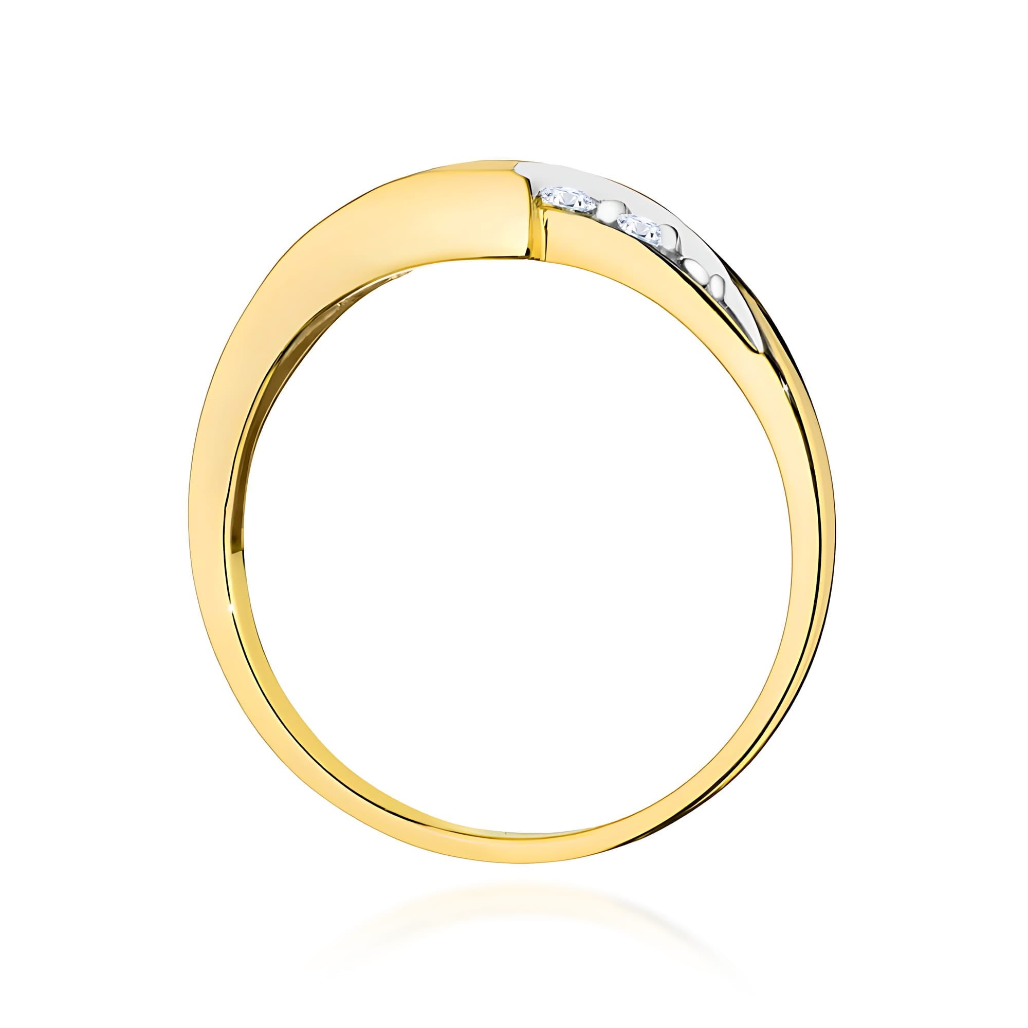 Inel Aur 9K cu Diamante Naturale Albe si Negre 0.36 ct