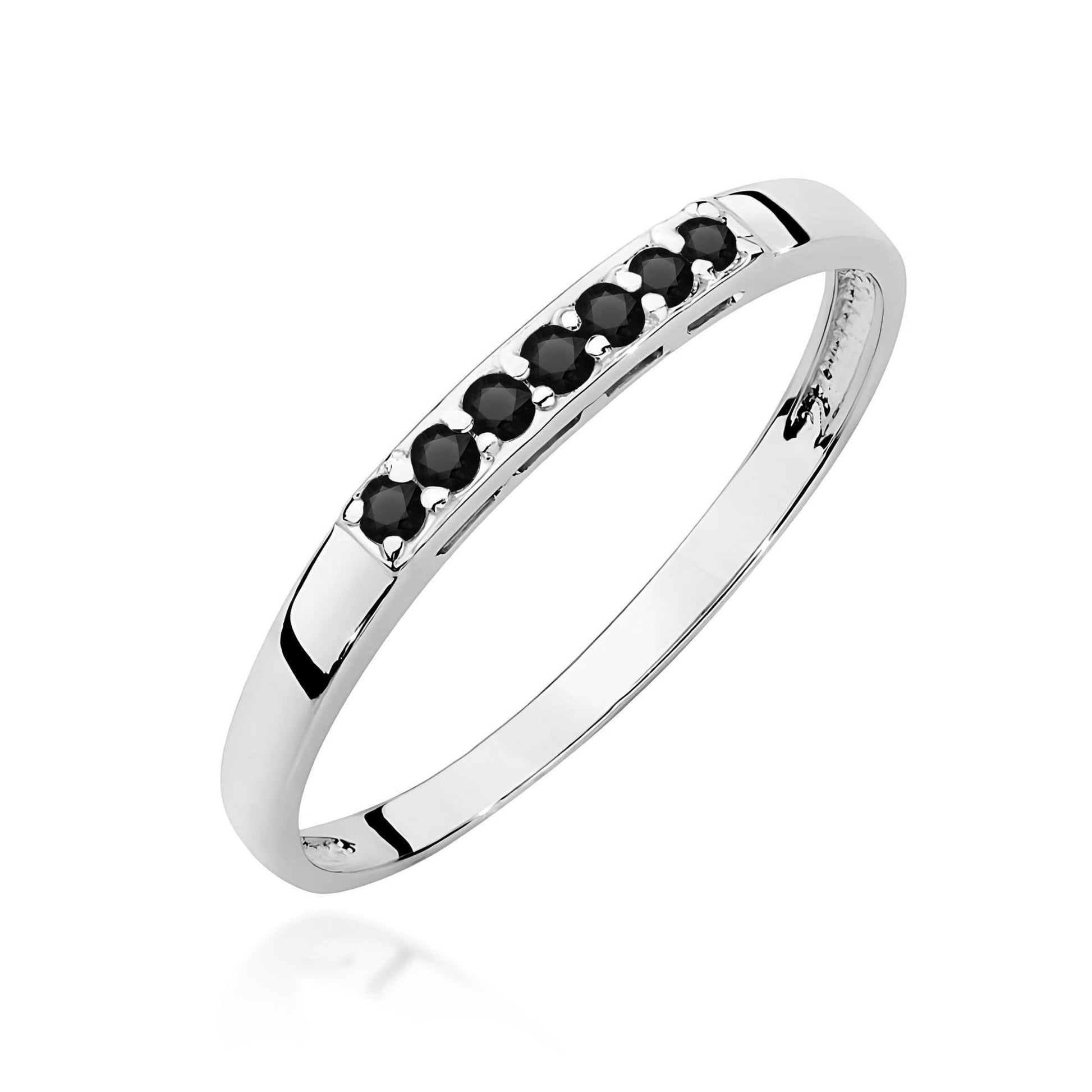 Inel Aur 9K cu Diamante Naturale Negre 0.22 ct