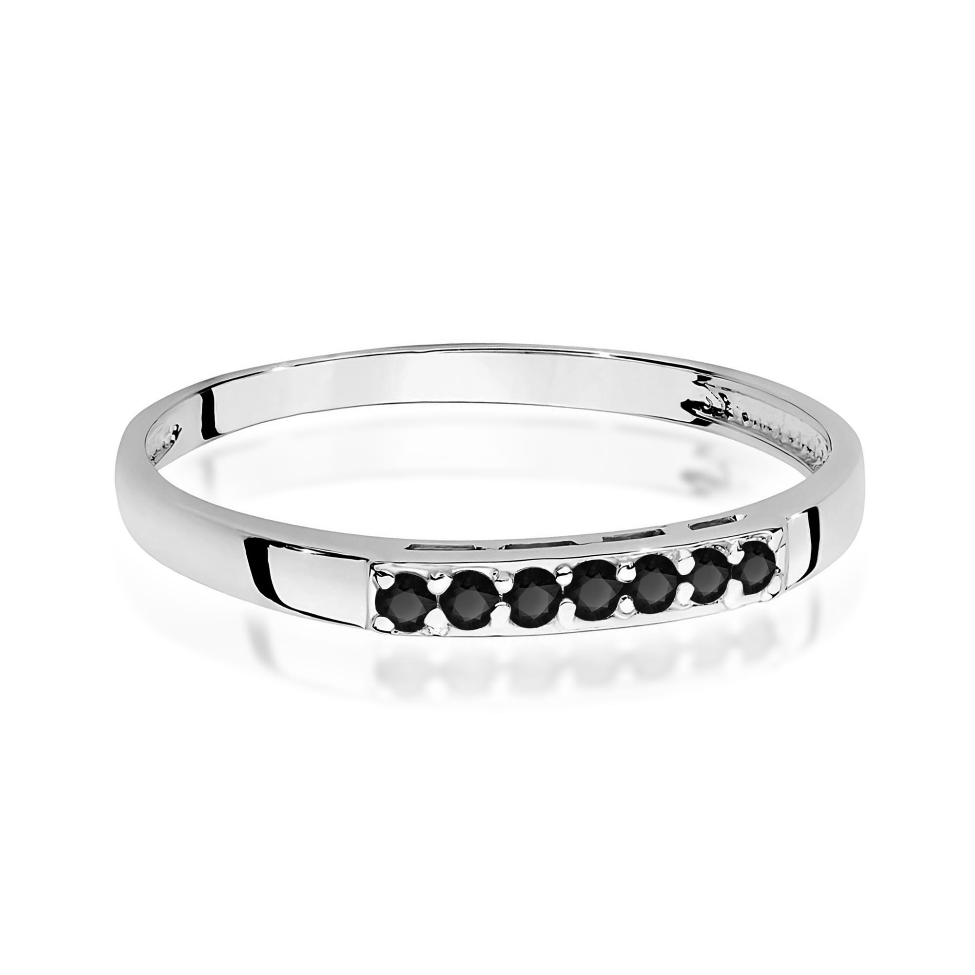 Inel Aur 9K cu Diamante Naturale Negre 0.22 ct