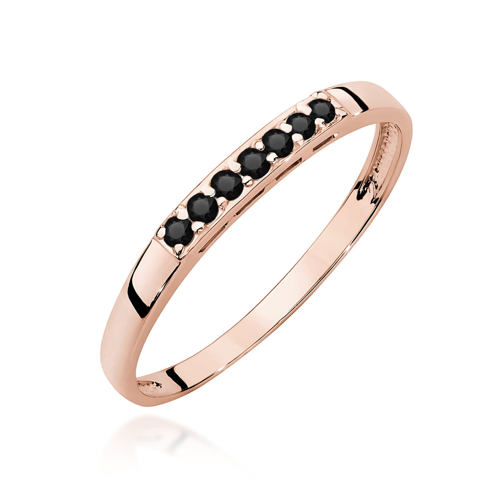 Inel Aur 14K W0619 Diamant Natural Negru 0.12ct