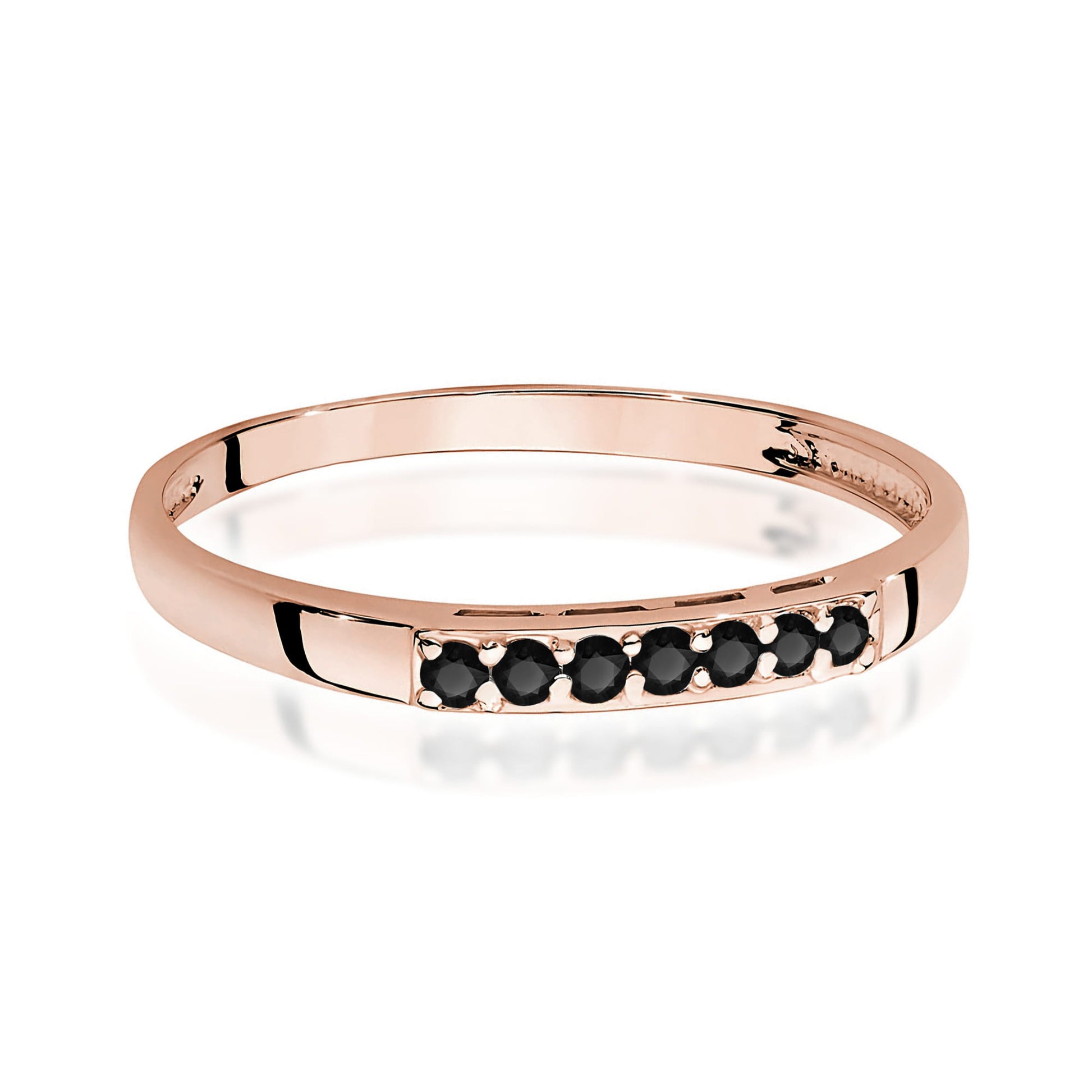 Inel Aur 14K W0619 Diamant Natural Negru 0.12ct
