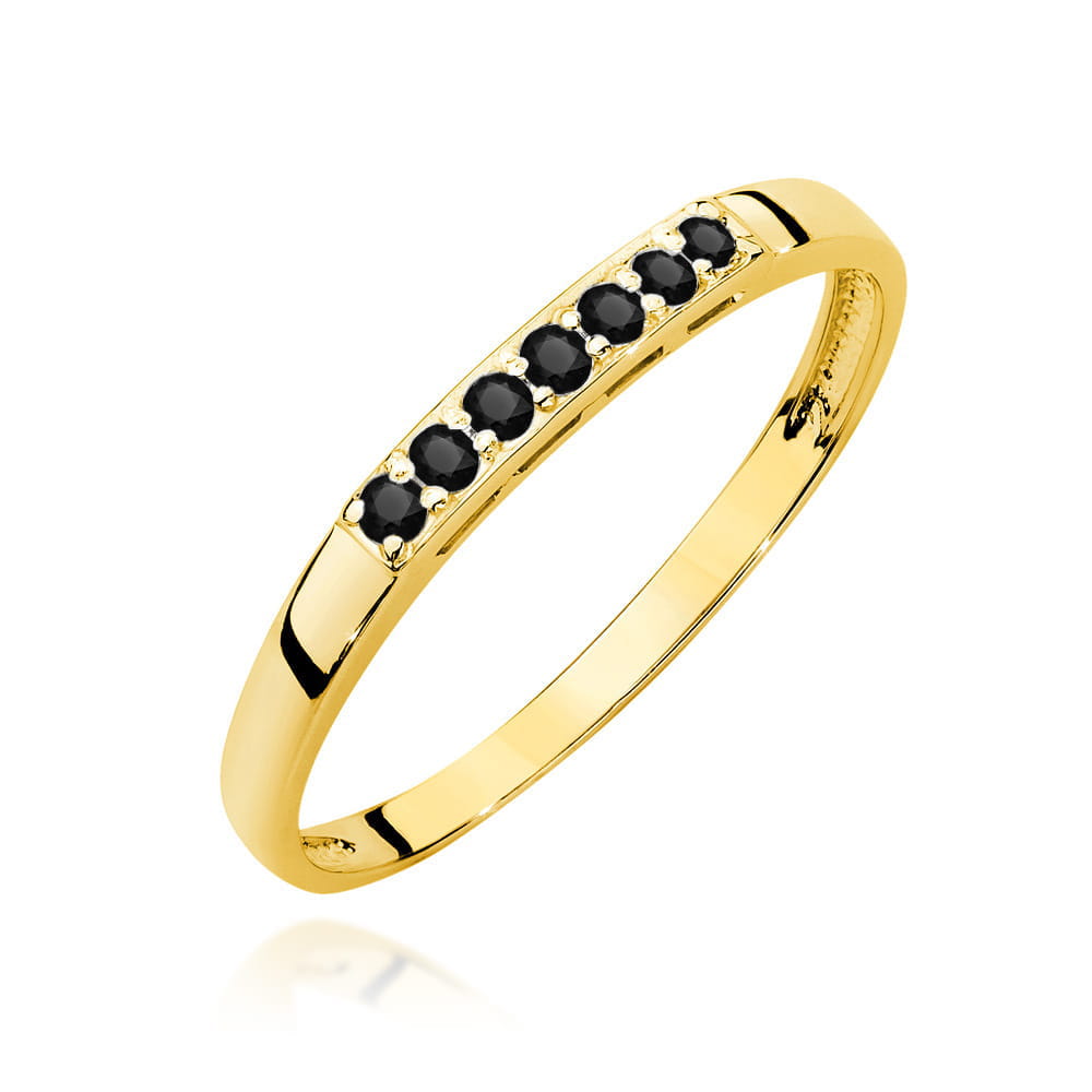 Inel Aur 14K W0619 Diamant Negru 0.12ct