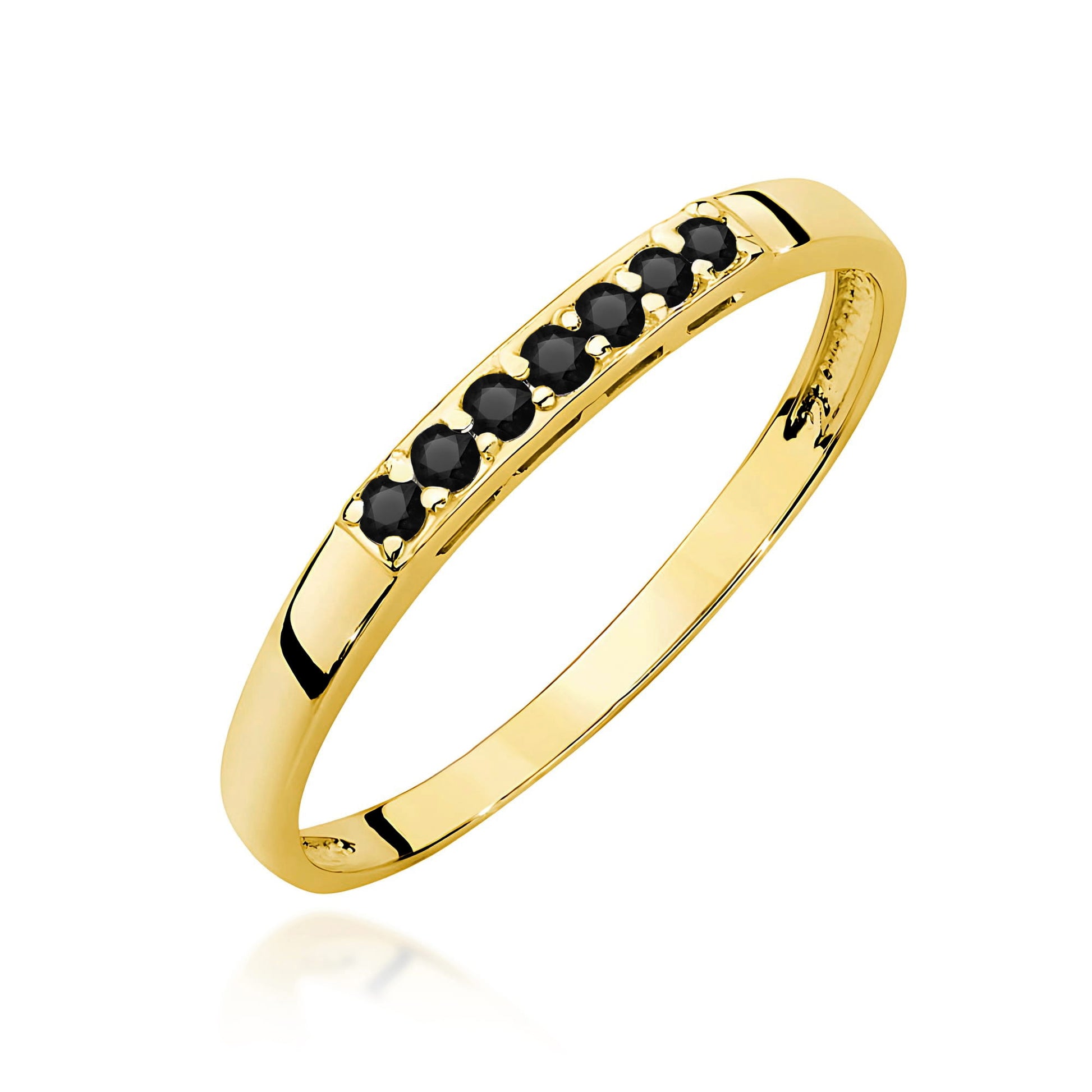 Inel Aur 14K W0619 Diamant Natural Negru 0.12ct