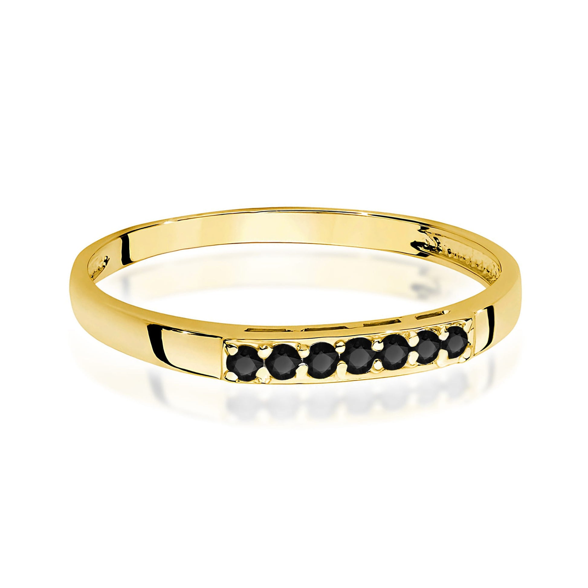 Inel Aur 9K cu Diamante Naturale Negre 0.22 ct