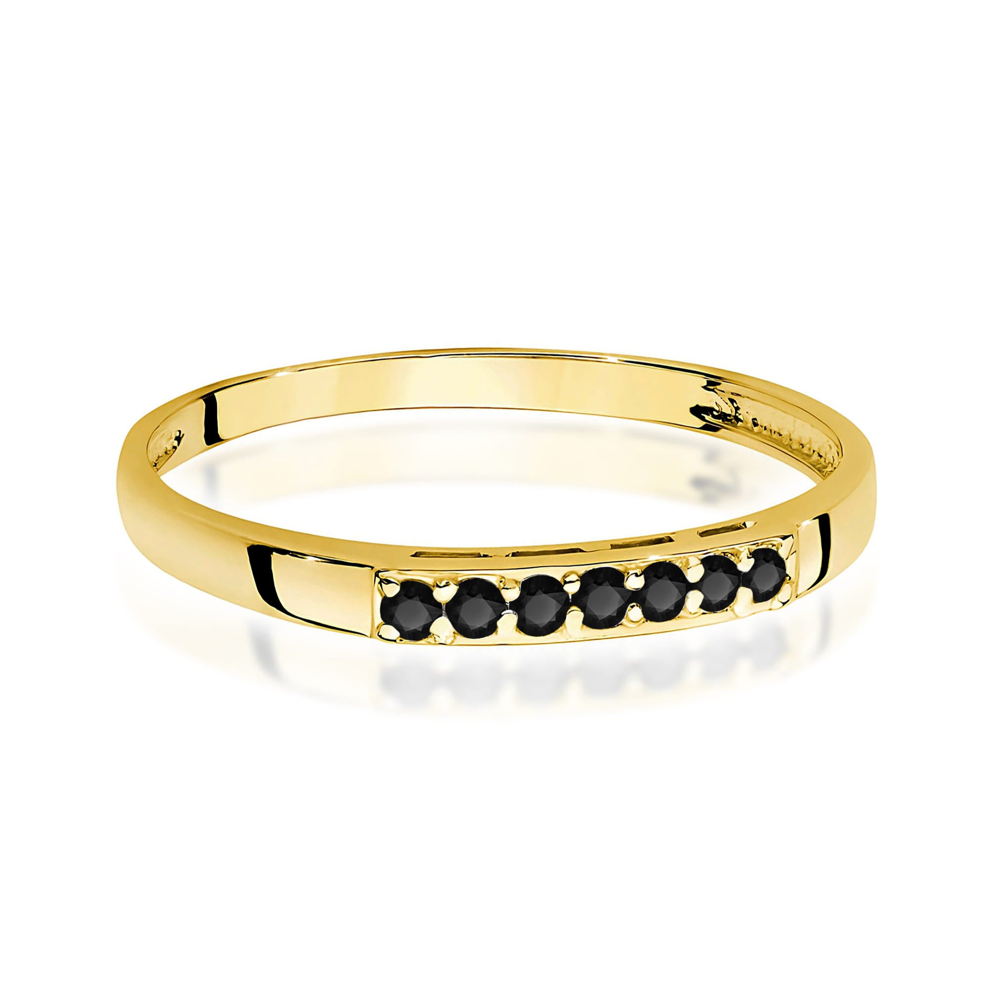 Inel Aur 9K cu Diamante Naturale Negre 0.22 ct